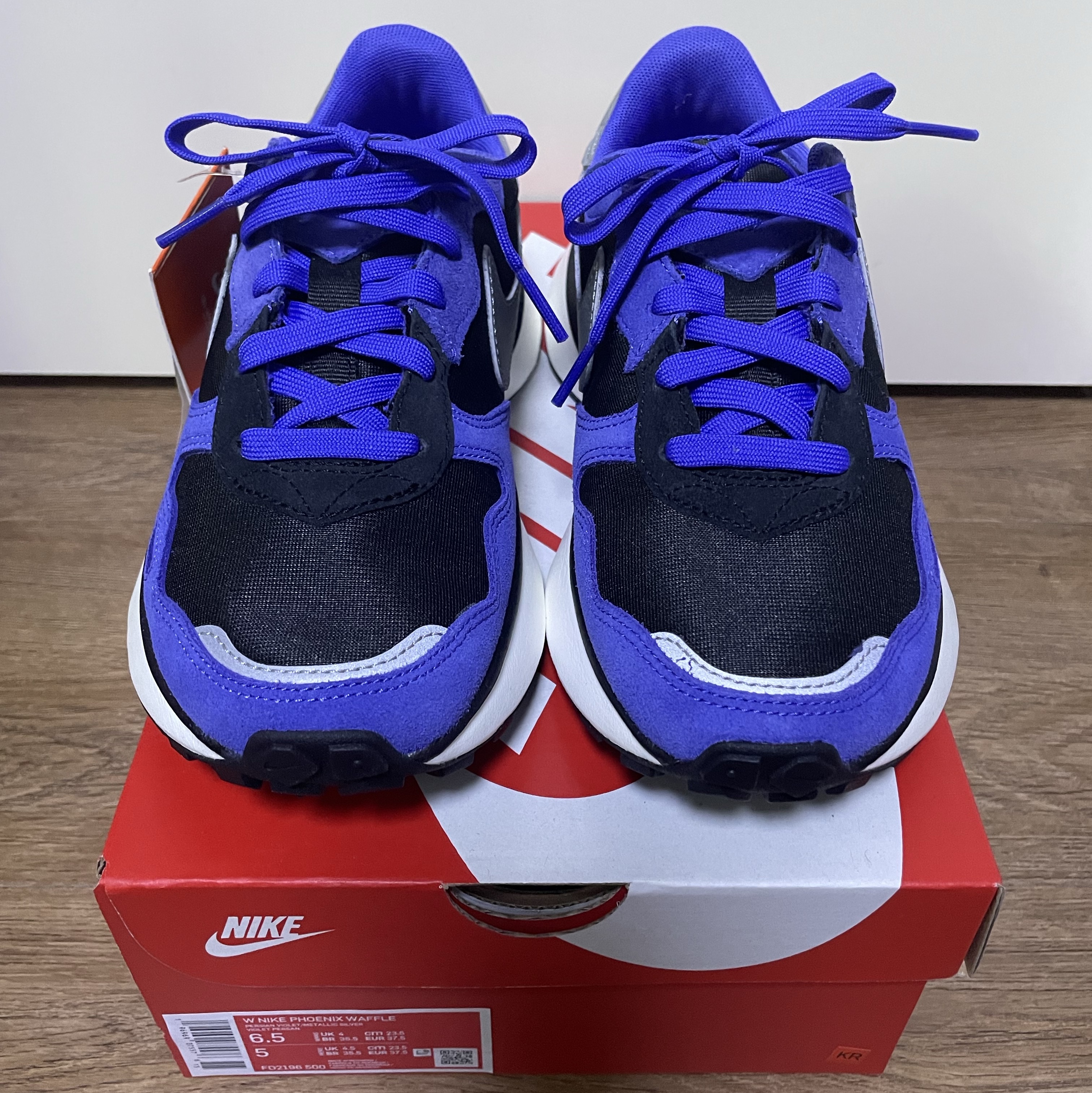 (W) Nike Phoenix Waffle Persian Violet Black 착용 스타일 - 1