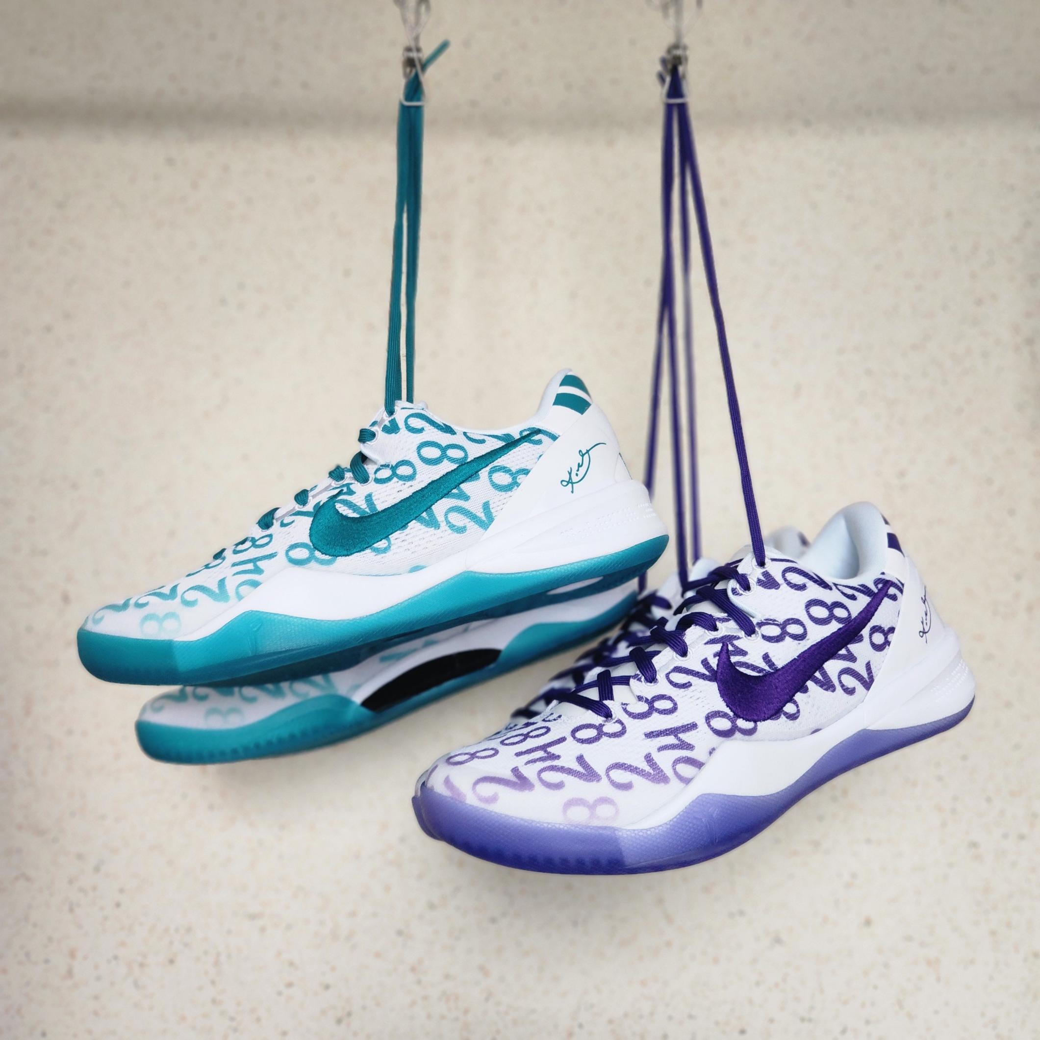 Nike Kobe 8 Protro Aqua, Nike Kobe 8 Protro Court Purple 착용 스타일