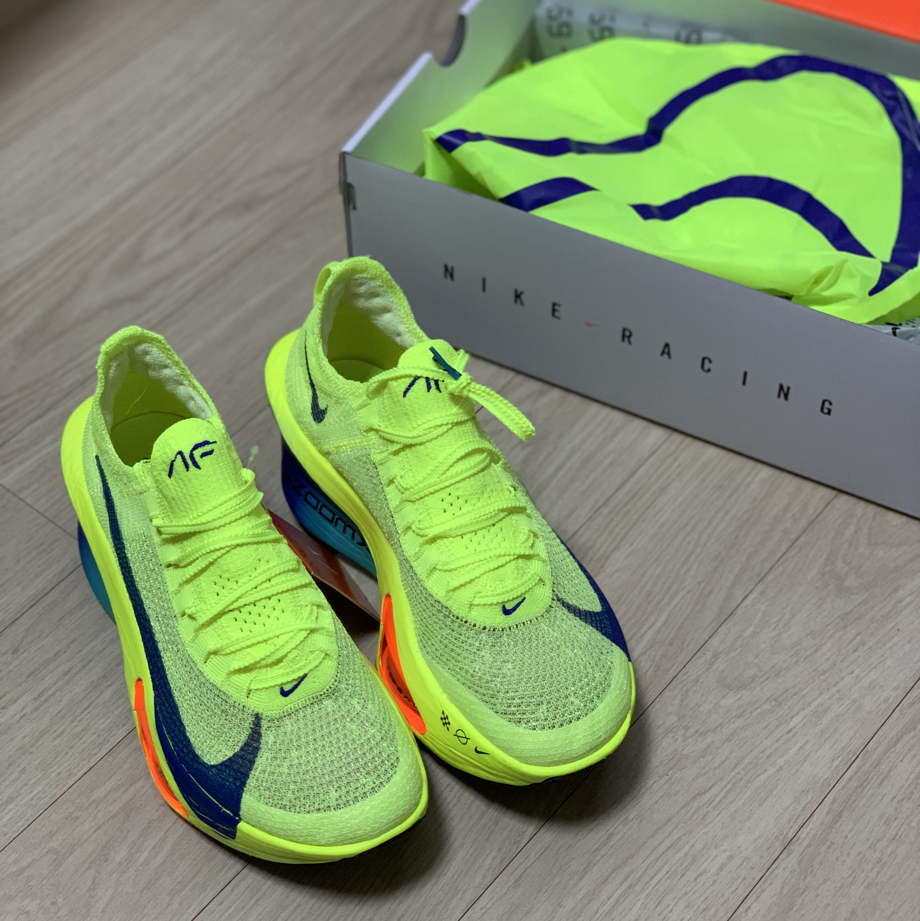 Nike Air Zoom Alphafly Next% 3 Volt 착용 스타일