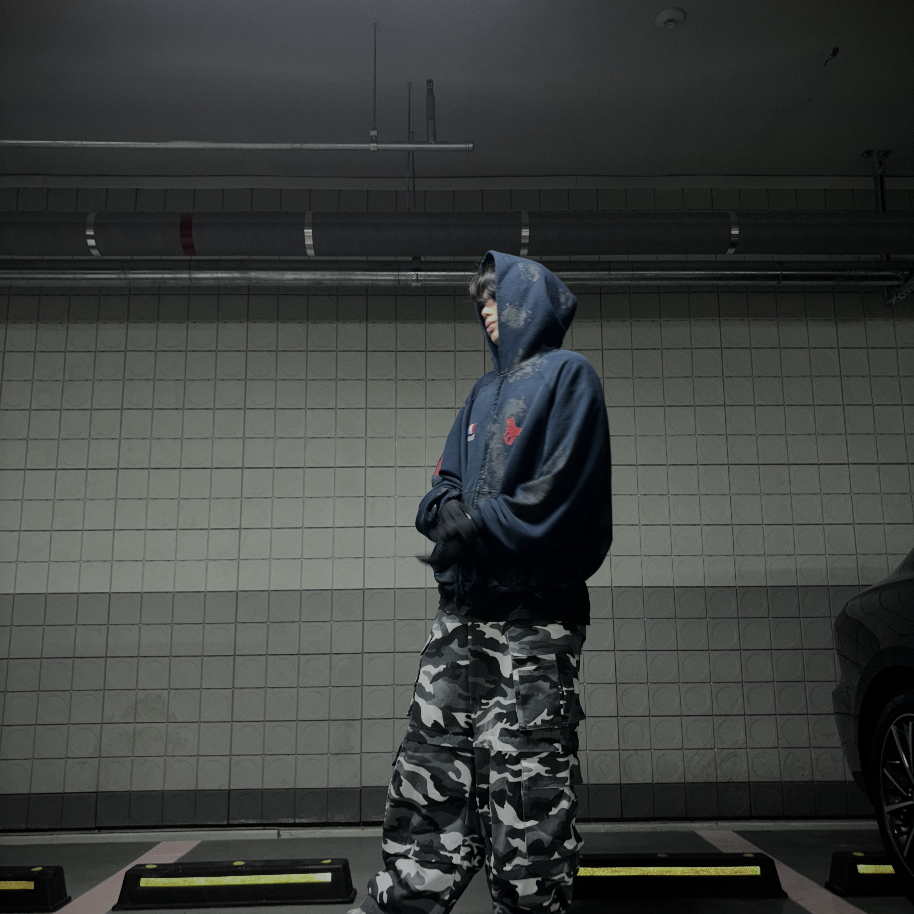 Balenciaga 10XL Sneakers White Black Grey, Project G/R Oversized Convertible Cargo Pants City Camo 착용 스타일 - 3