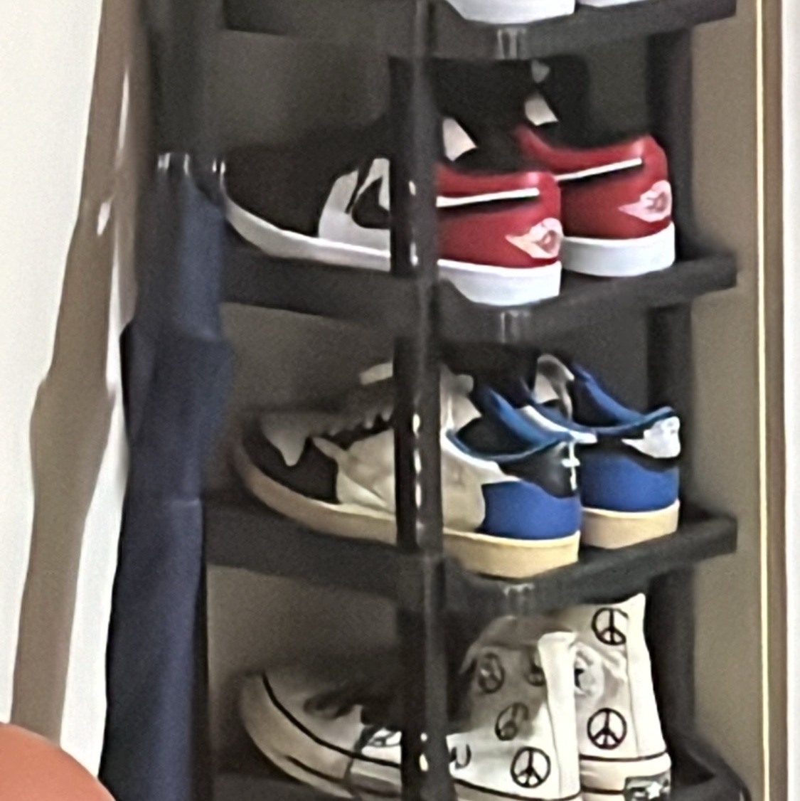 Jordan 1 x Travis Scott x Fragment Retro Low OG SP Military Blue, Jordan 1 Low Bred Toe 착용 스타일 - 1