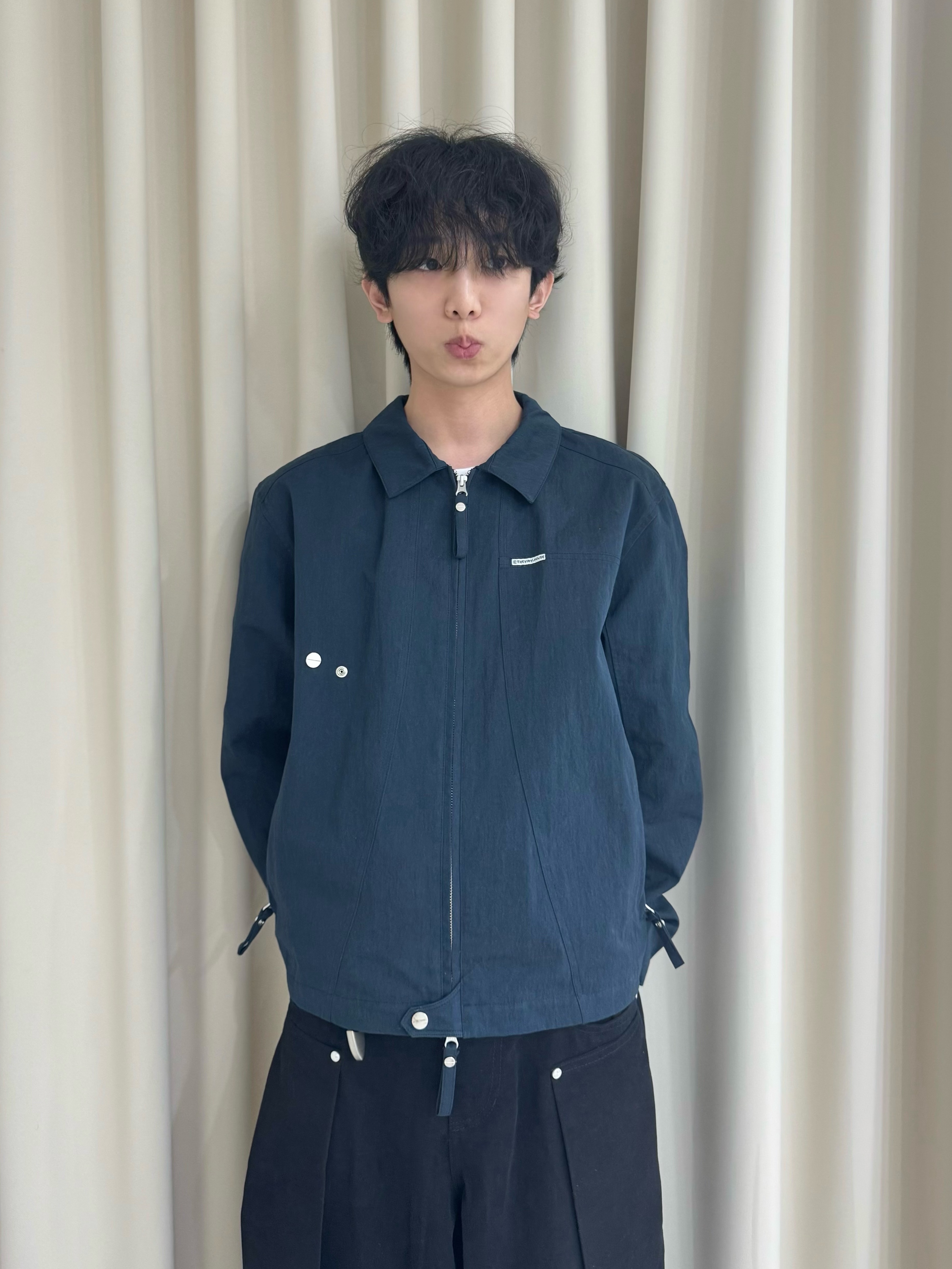 Thevinylhouse 2Way Zip Single Jacket Navy, Nike x Martine Rose Shox MR4 Black 착용 스타일 - 4