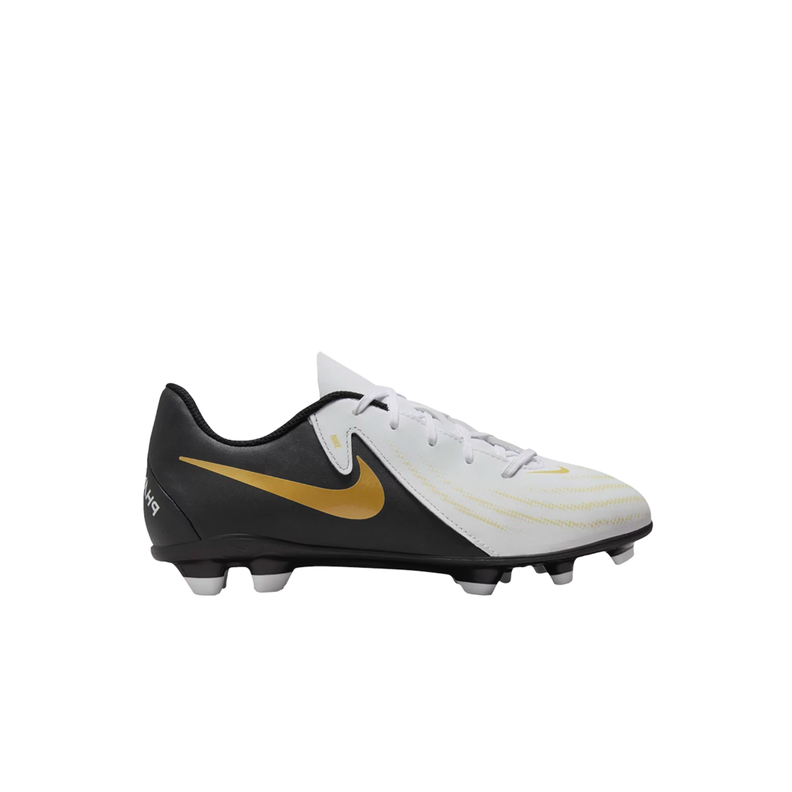 (JR) 나이키 팬텀 GX 2 클럽 MG 화이트 메탈릭 골드 코인 블랙((JR) Nike Phantom GX 2 Club MG White Metallic Gold Coin Black) - 1