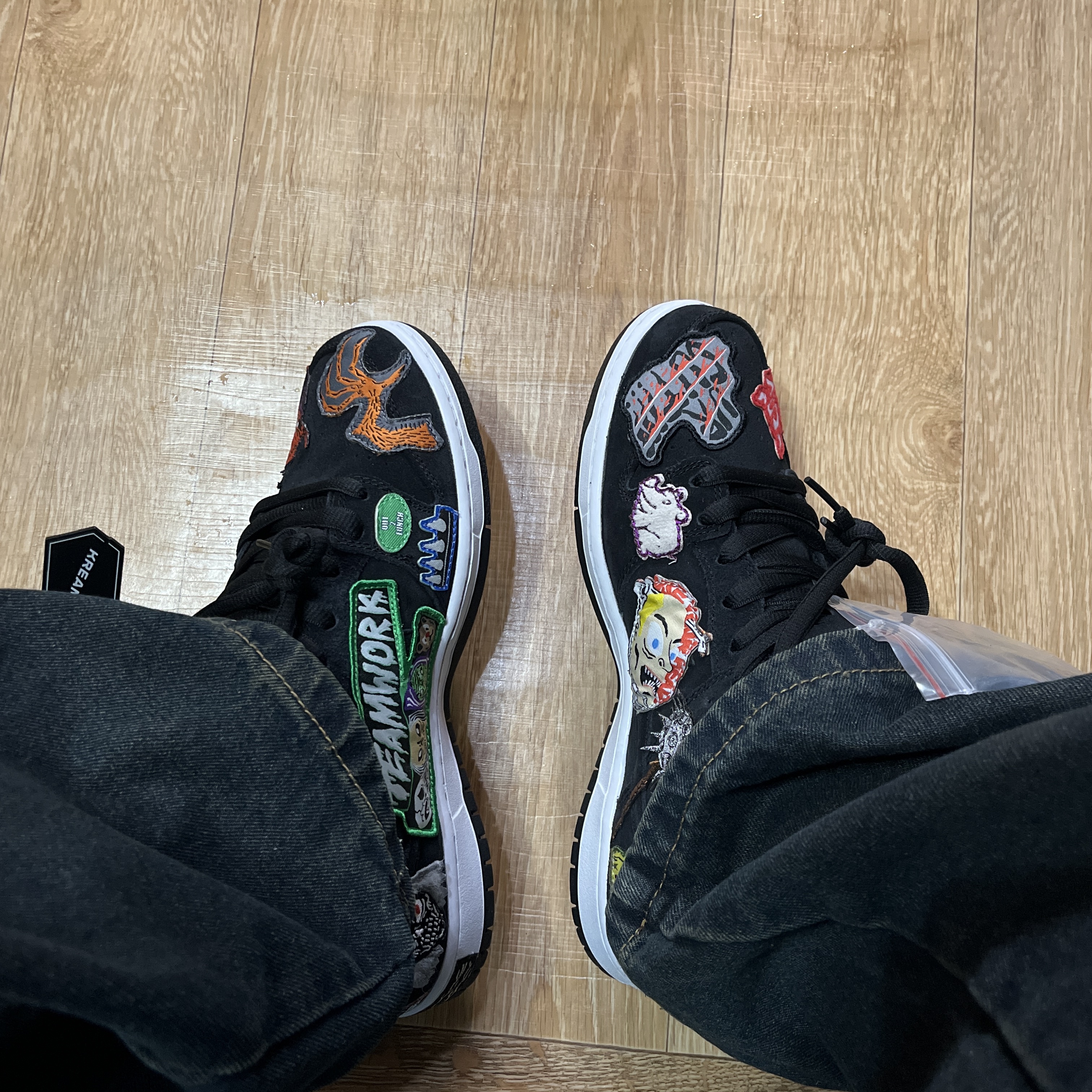 Nike x Neckface SB Dunk Low Pro Black 착용 스타일 - 2