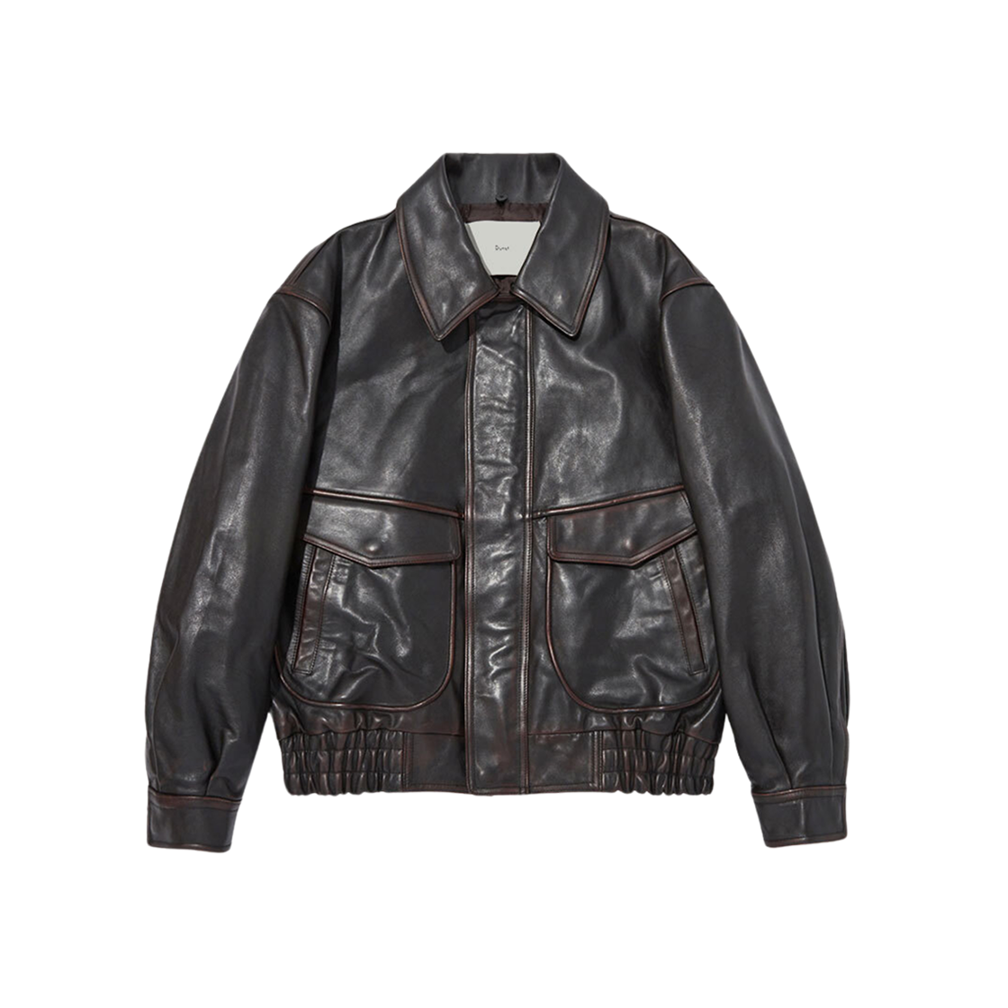 Dunst Detachable Shearling Collared Leather Blouson Brown 상세 이미지 2