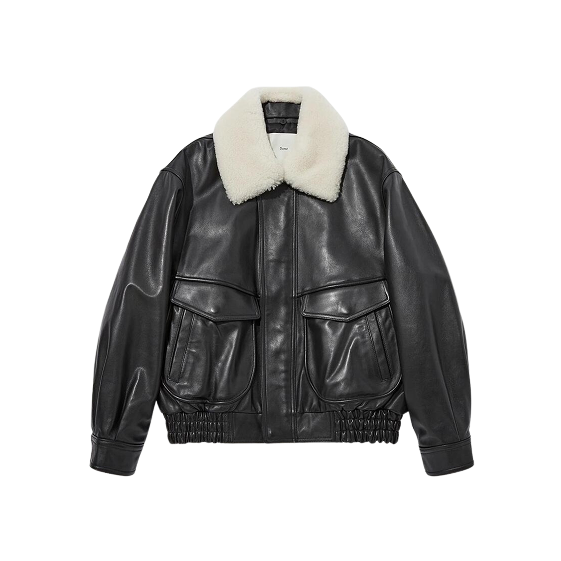 Dunst Detachable Shearling Collared Leather Blouson Black 상세 이미지 1