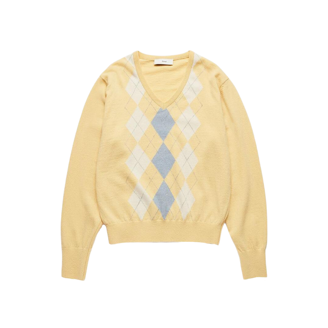 Dunst V-Neck Argyle Sweater Butter 상세 이미지 1