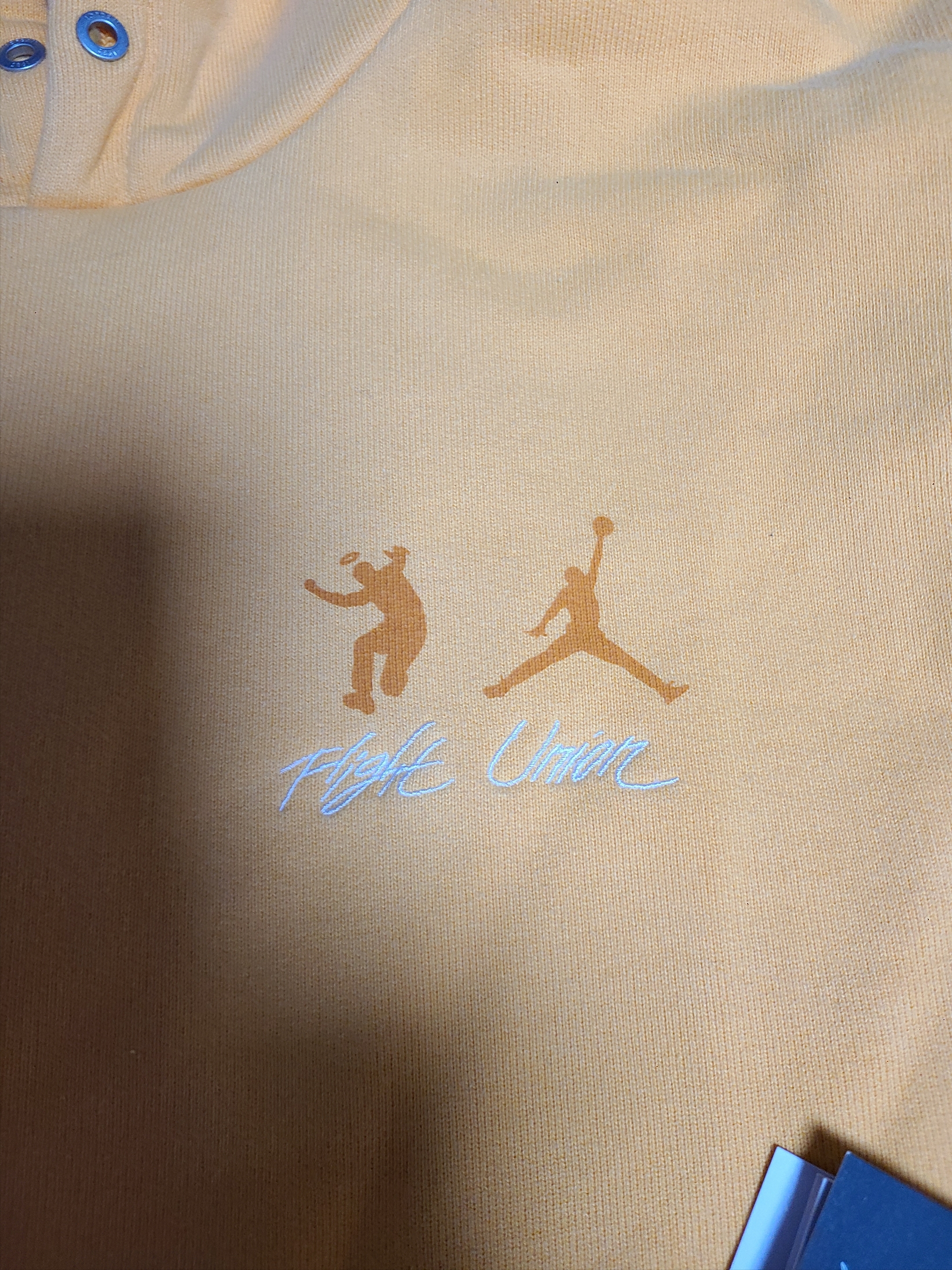 Jordan x Union Fleece Hoodie Sport Gold - Asia, Jordan x Union Fleece Hoodie Sport Gold - US/EU 착용 스타일 - 2