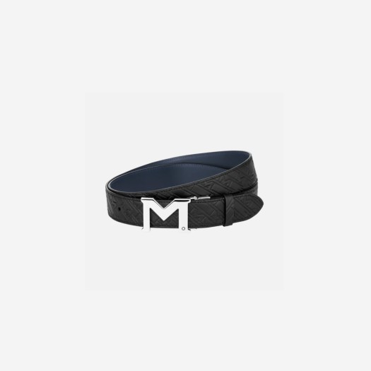 몽블랑 M 버클 35mm 리버시블 레더 벨트 블랙 블루