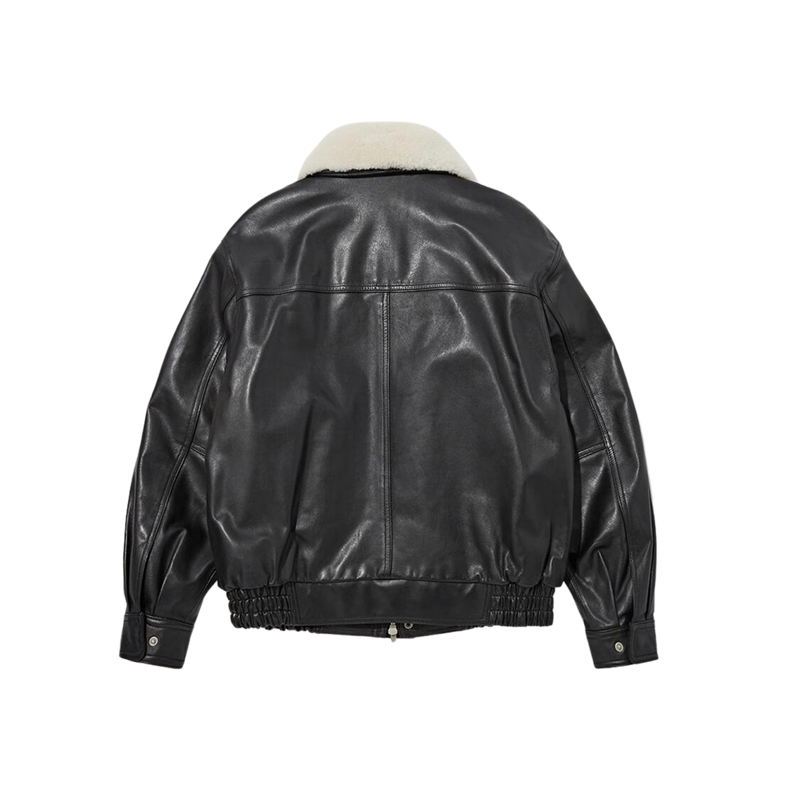 Dunst Detachable Shearling Collared Leather Blouson Black 상세 이미지 3