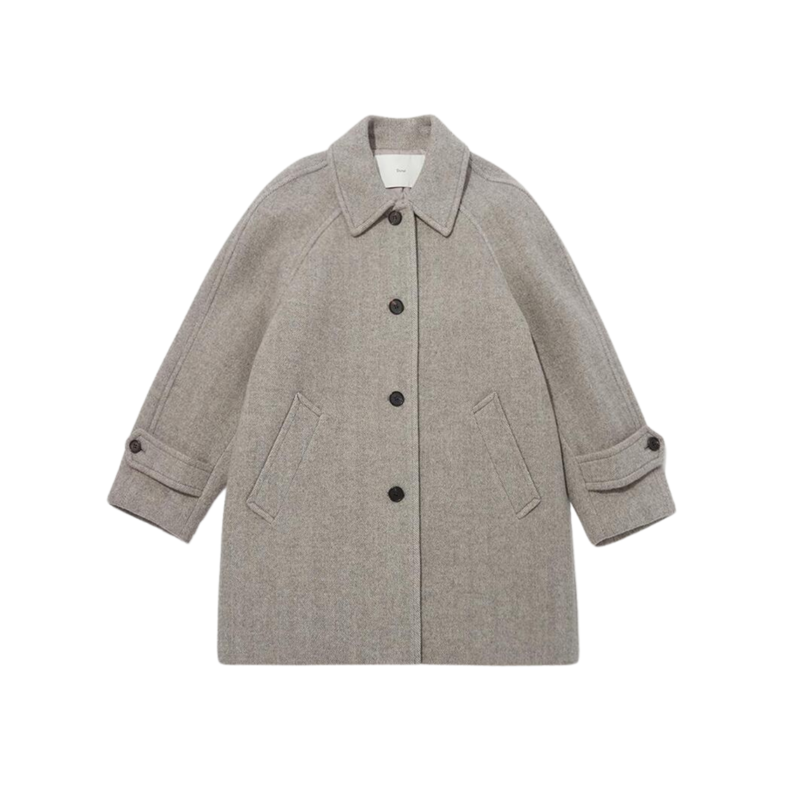 (W) Dunst Herringbone Half Mac Coat Light Grey Herringbone 상세 이미지 1