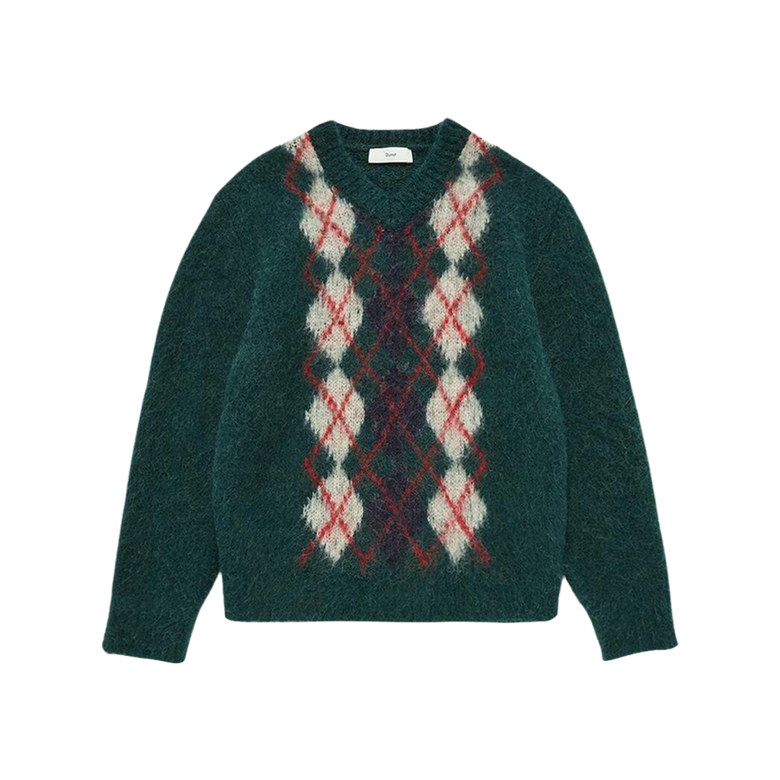 Dunst Baby Alpaca Argyle Sweater Forest Green 상세 이미지 1