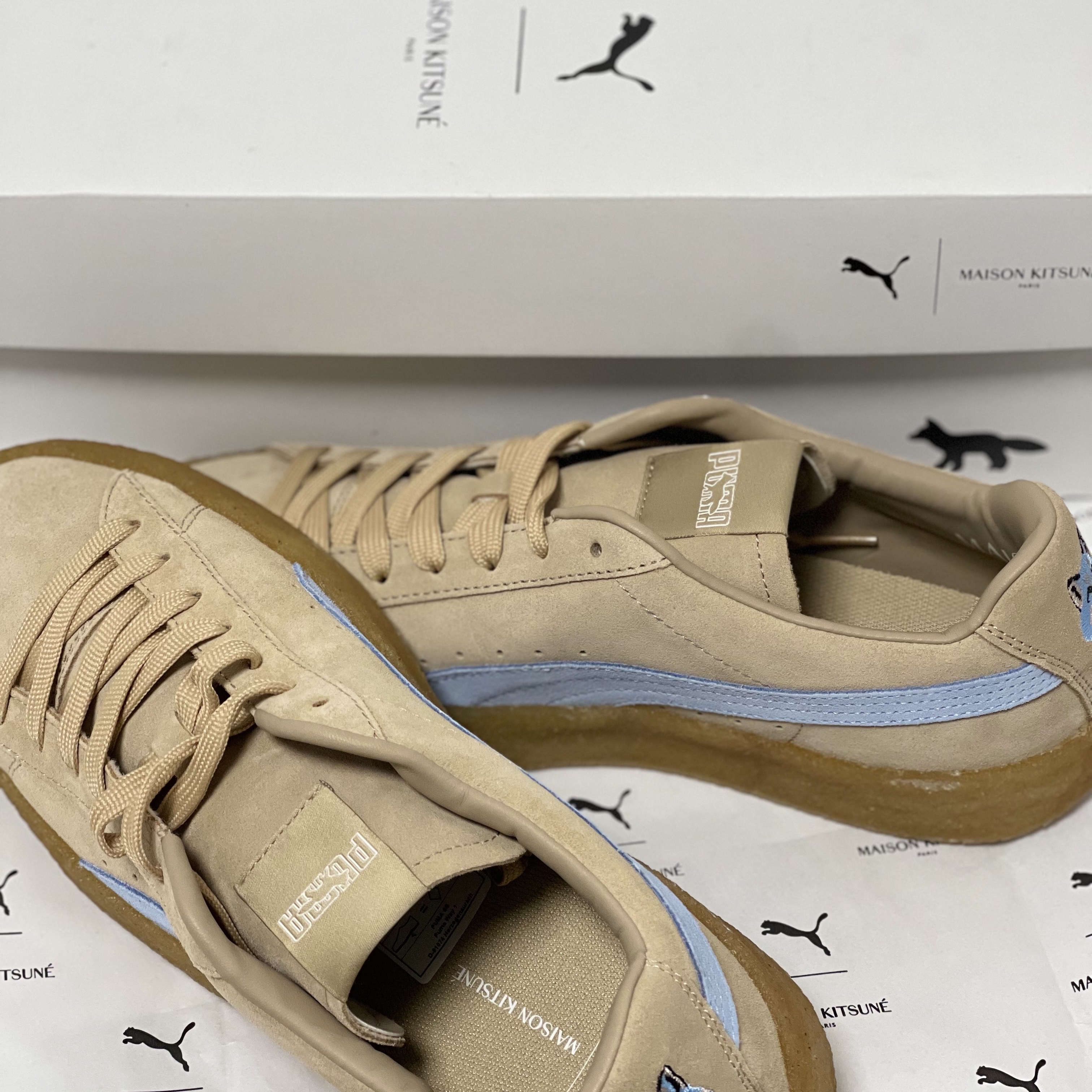 Puma x Maison Kitsune Suede Crepe Travertine 착용 스타일