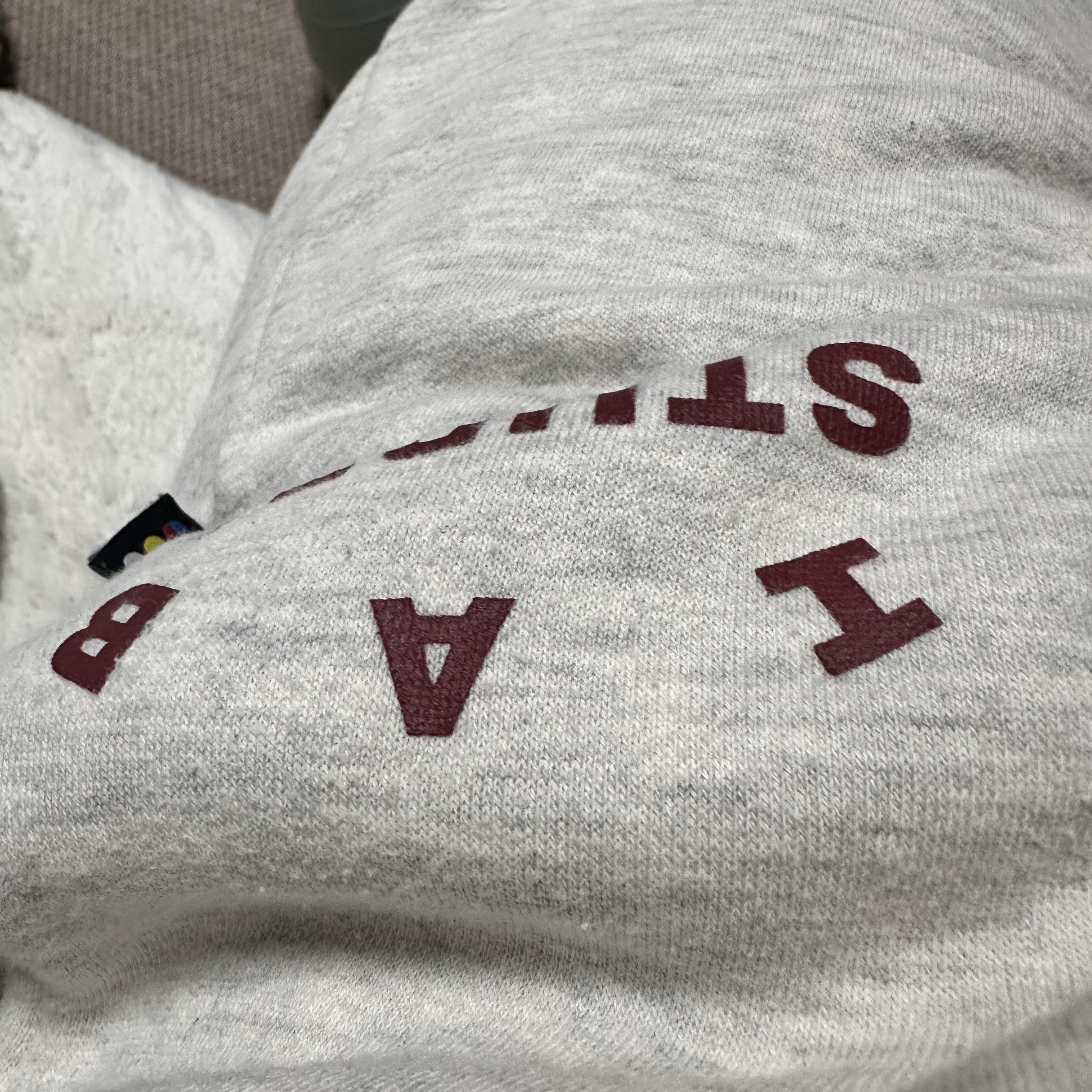 IAB Studio Sweatpants Oatmeal Burgundy - 23SS 착용 스타일