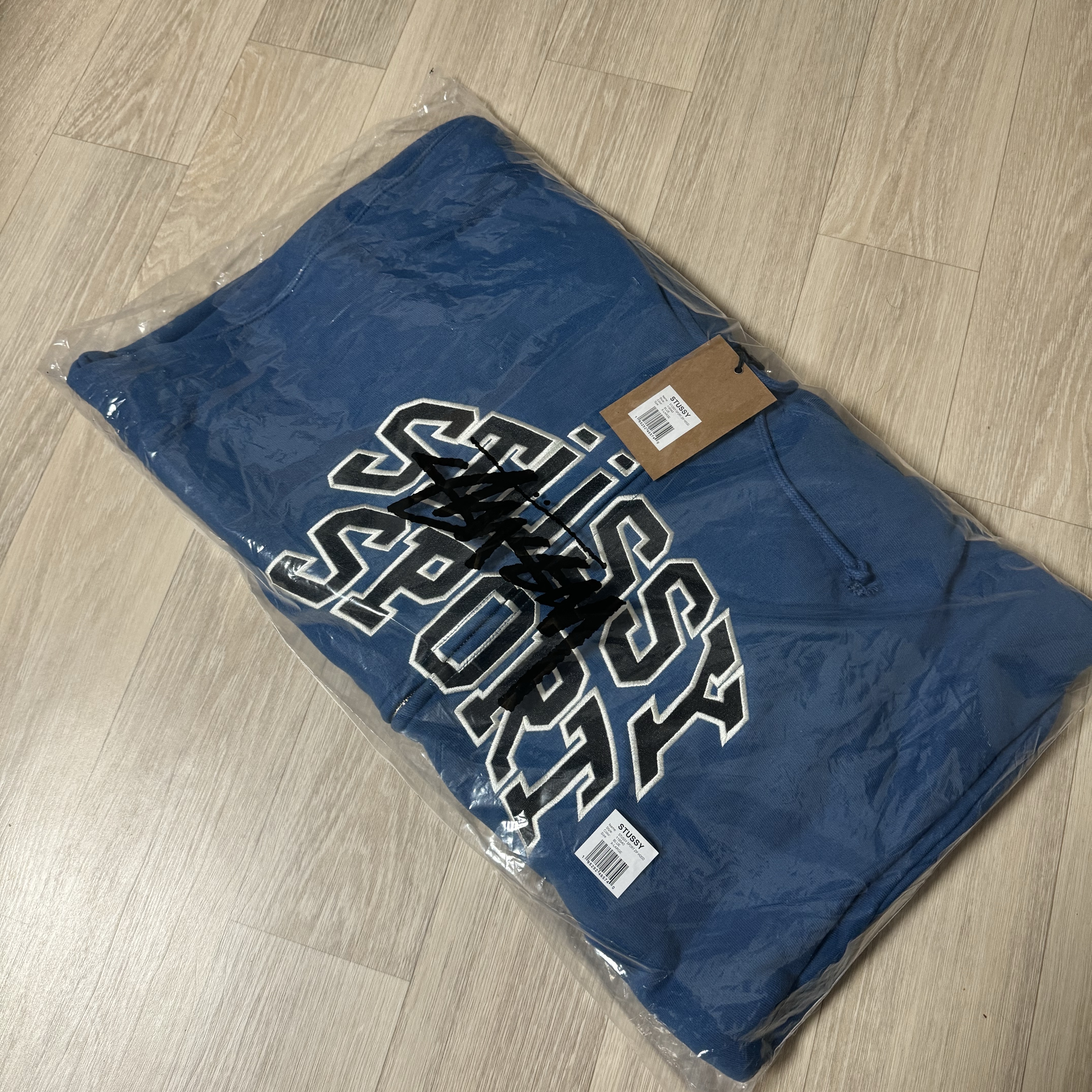 Stussy Sport Zip Hoodie Blue 착용 스타일 - 1