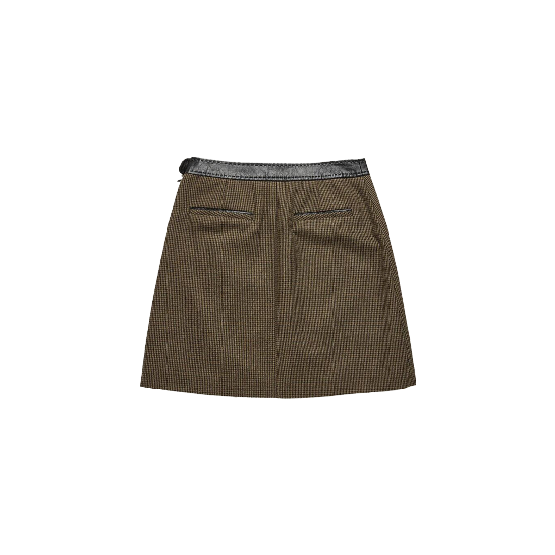 (W) Dunst Leather Point A-Line Mini Skirt Brown Check 상세 이미지 2