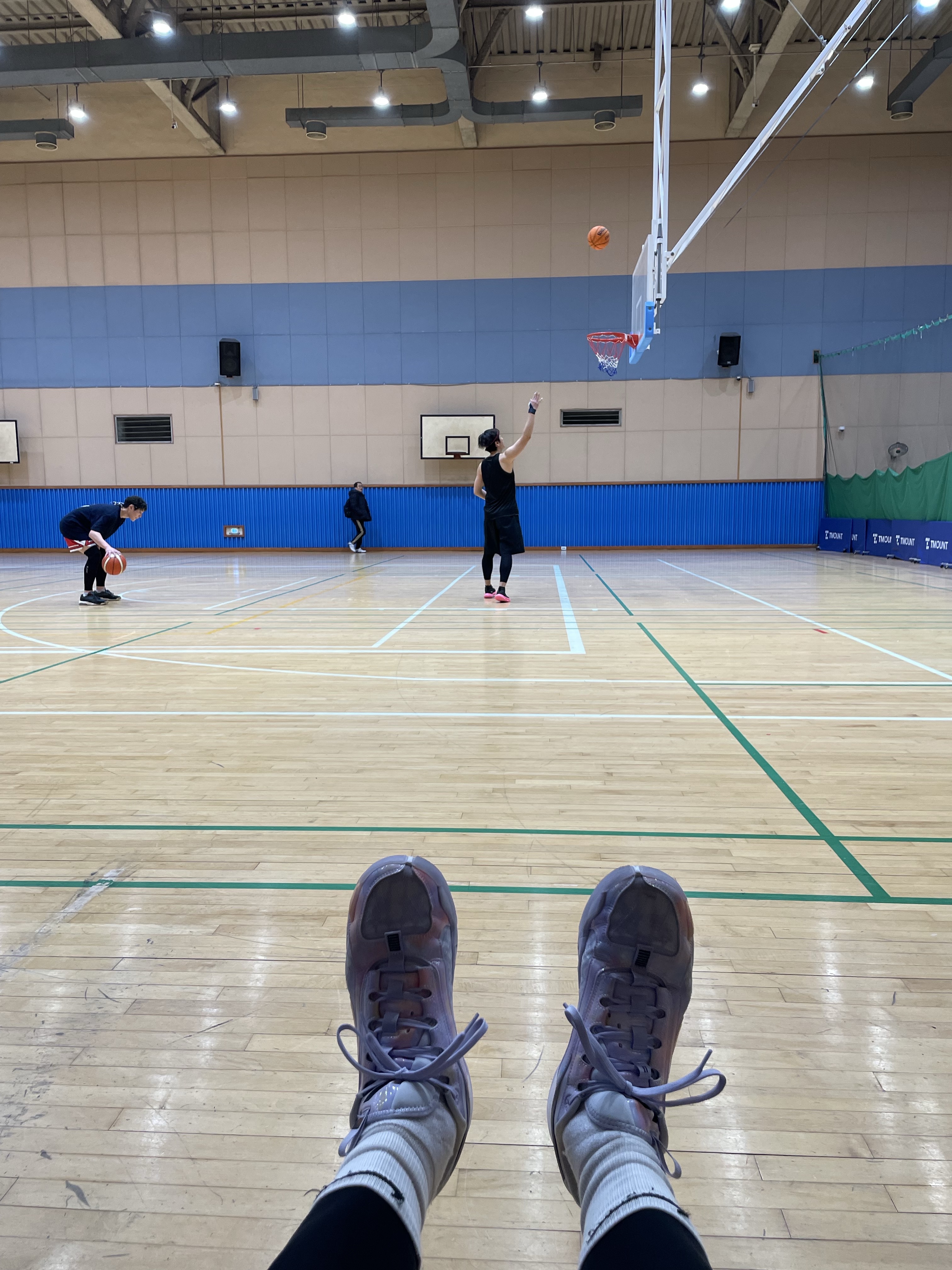 Jordan Luka 2 PF Football Grey Oxygen Purple 착용 스타일