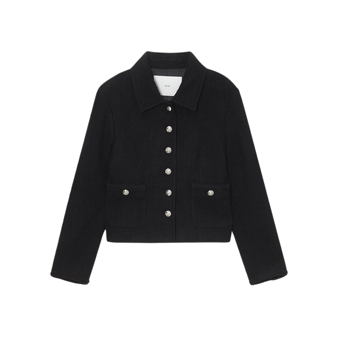 (W) Dunst Classic Tweed Collar Jacket Black 상세 이미지 1