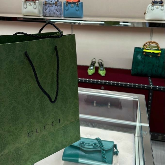 Gucci Ophidia GG Card Case Beige Ebony 착용 스타일 - 3