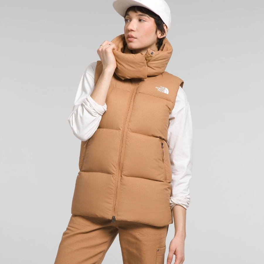(W) The North Face Glacier Basin Vest Almond Butter 착용 스타일 - 1