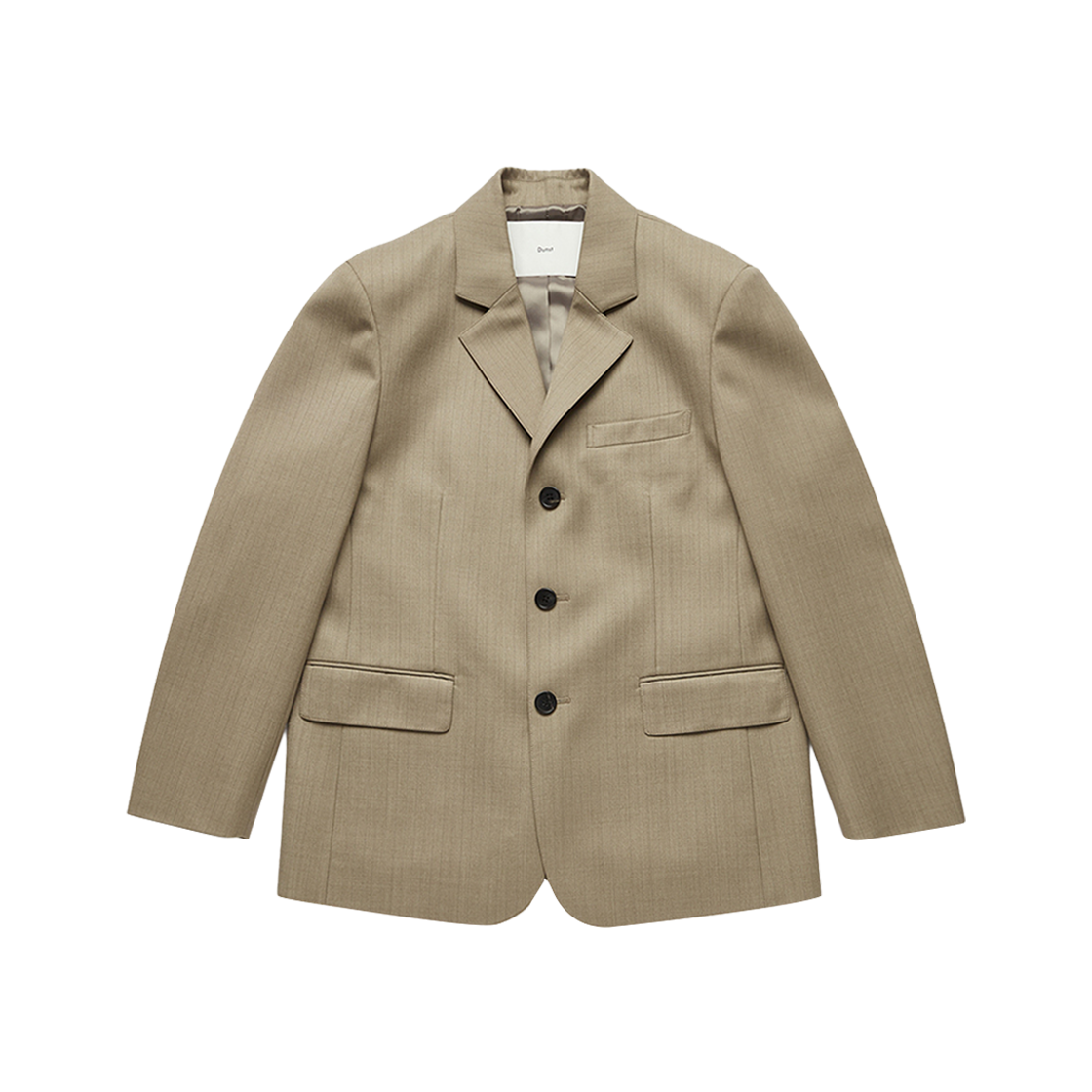 Dunst Classic 3 Button Wool Blazer Greige Stripe 상세 이미지 1