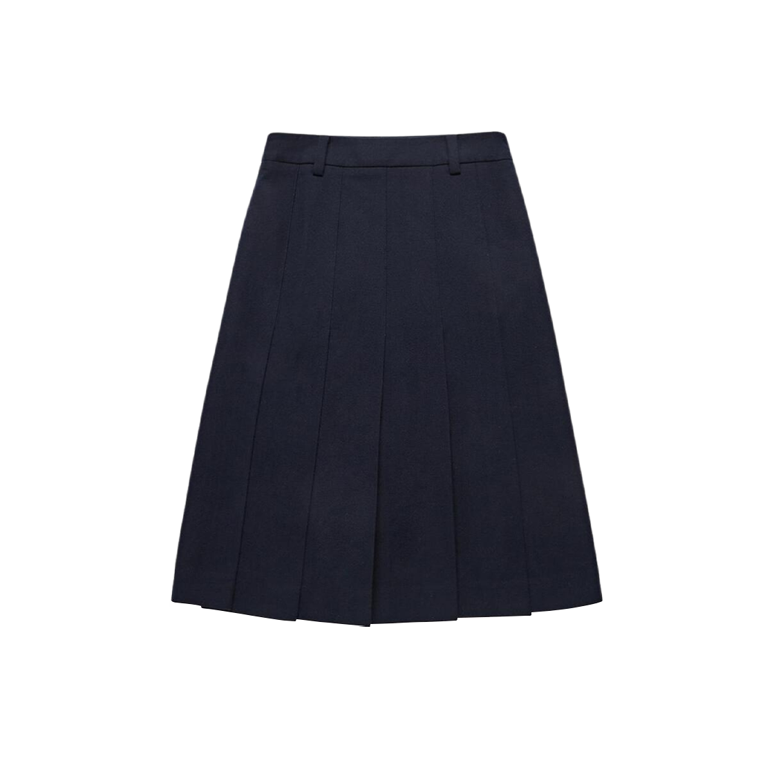 (W) Dunst Flannel Pleats Midi Skirt Navy 상세 이미지 1