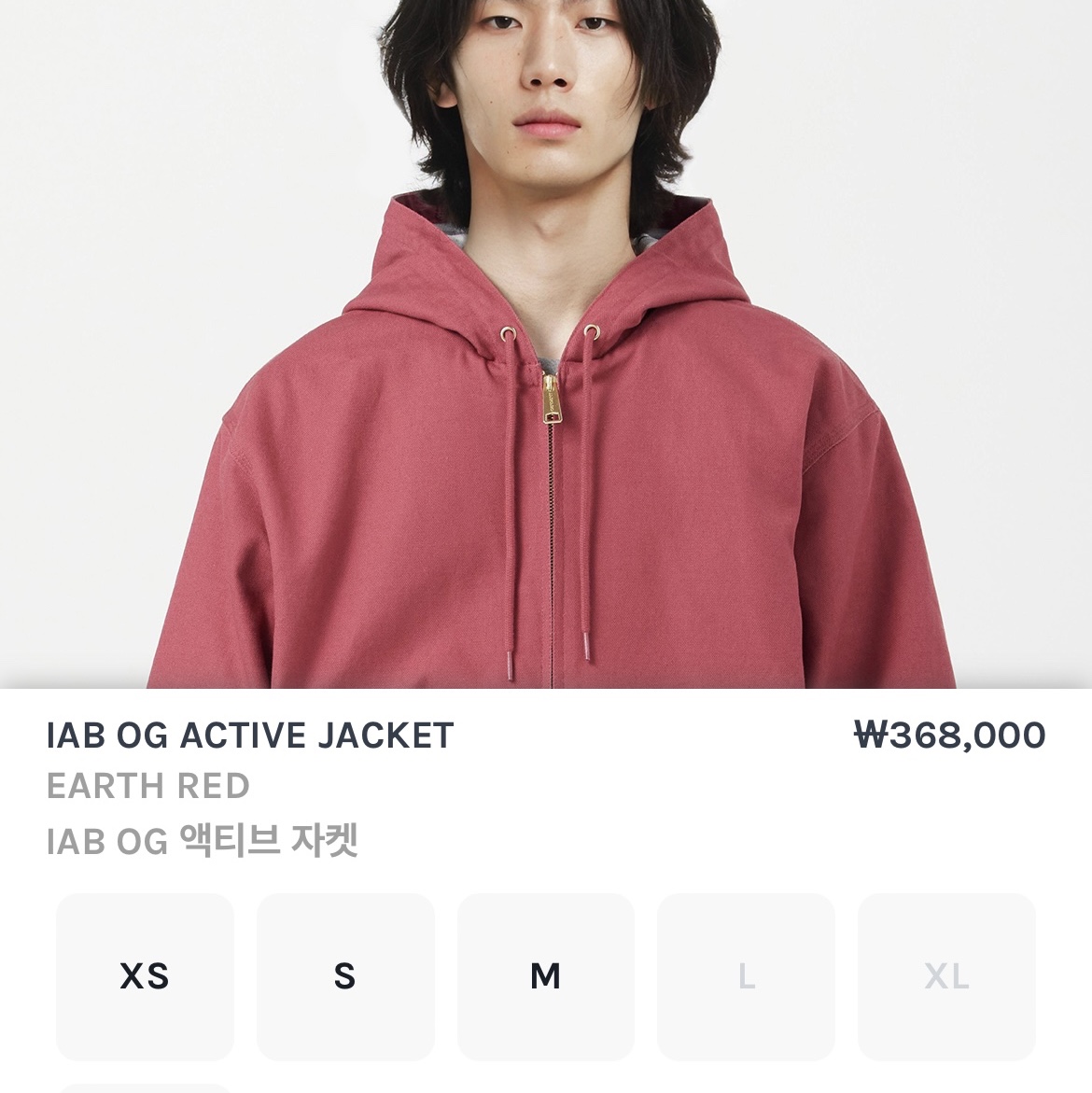 Carhartt WIP x IAB Studio OG Active Jacket Earth Red, Carhartt WIP x IAB Studio OG Detroit Jacket Milky Blue 착용 스타일 - 1