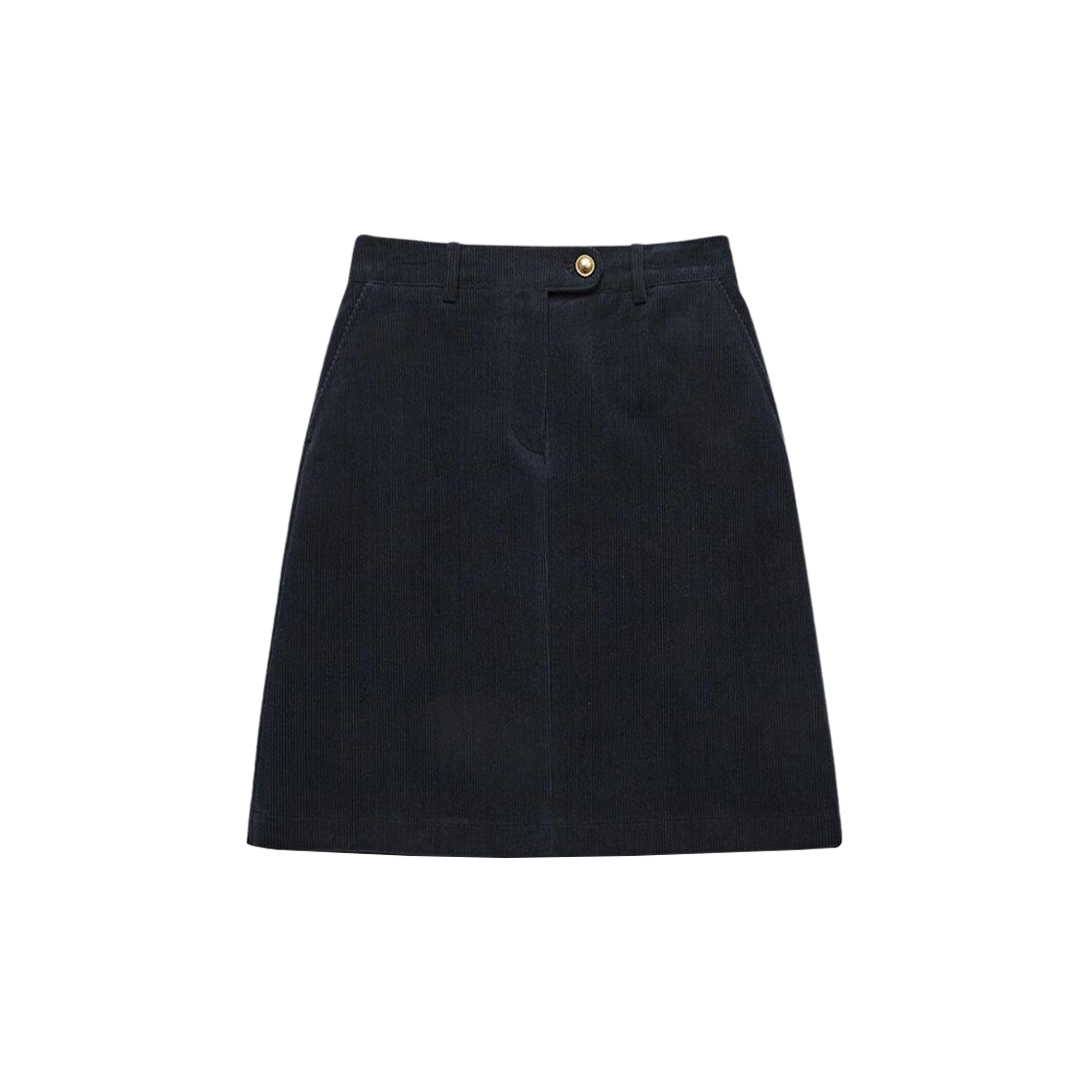 (W) Dunst A-Line Button Point Corduroy Skirt Corduroy Navy 상세 이미지 1