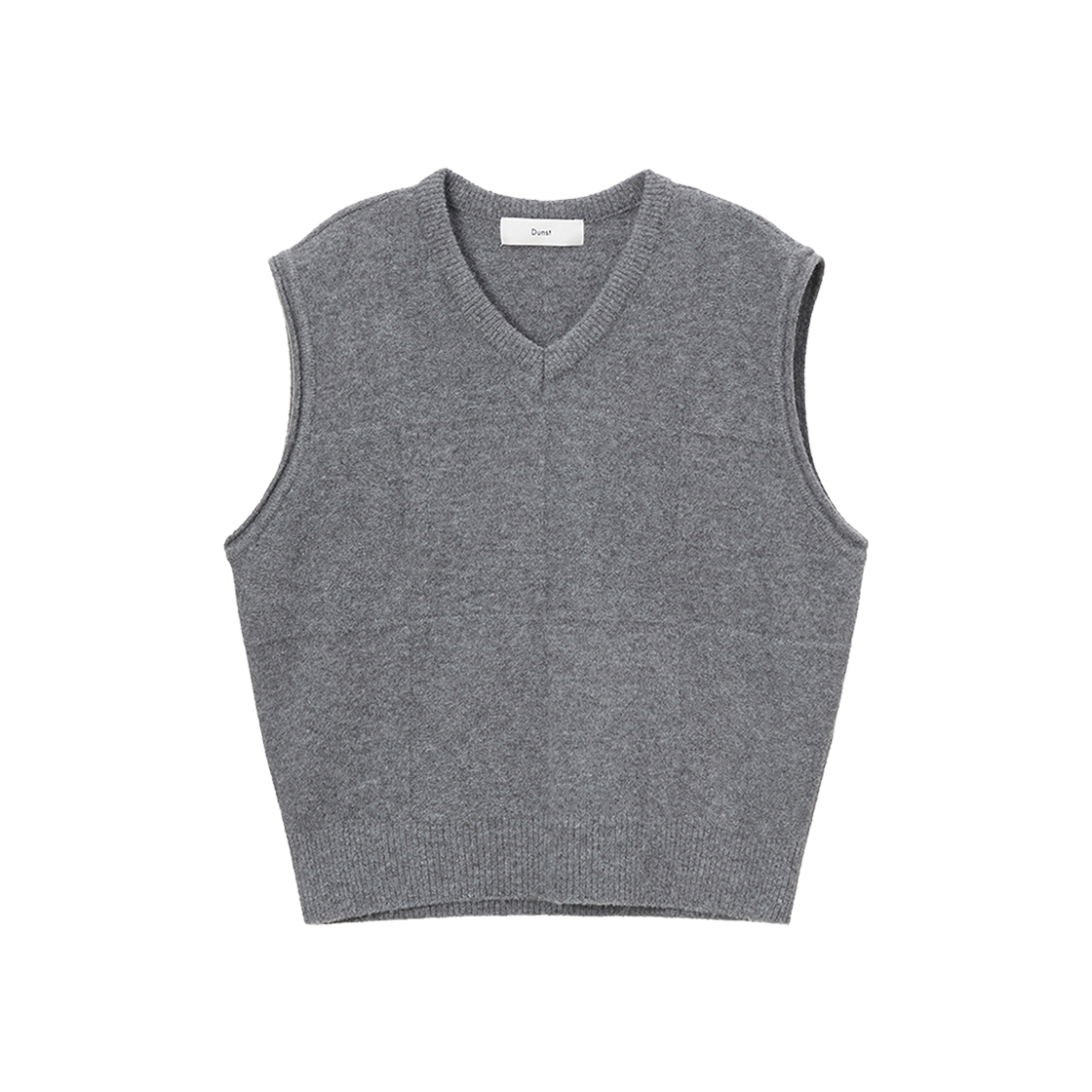 Dunst Divide V-Neck Wool Vest Melange Grey 상세 이미지 1