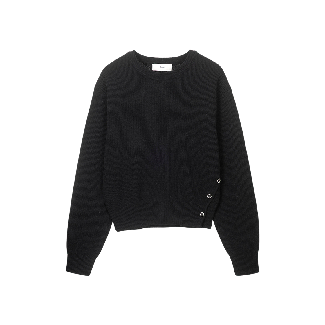 Dunst Buttoned Crewneck Sweater Black 상세 이미지 1