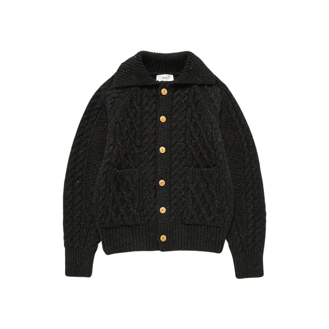 Dunst Fisherman Knit Cardigan Black 상세 이미지 1