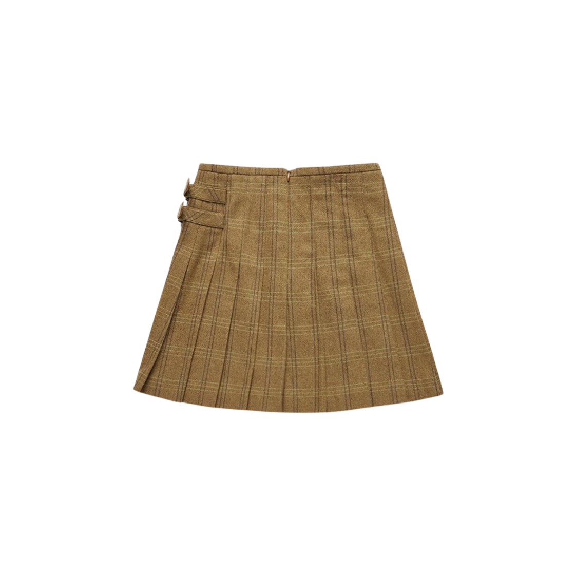 (W) Dunst Buckle Pleats Mini Check Skirt Beige Check 상세 이미지 2