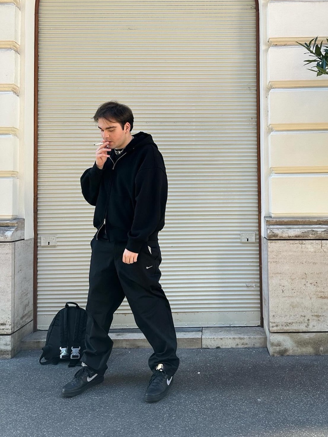 Stussy Basic Stussy Zip Hoodie Black 2023, Supreme Box Logo Hooded Sweatshirt Black - 23FW 착용 스타일 - 5