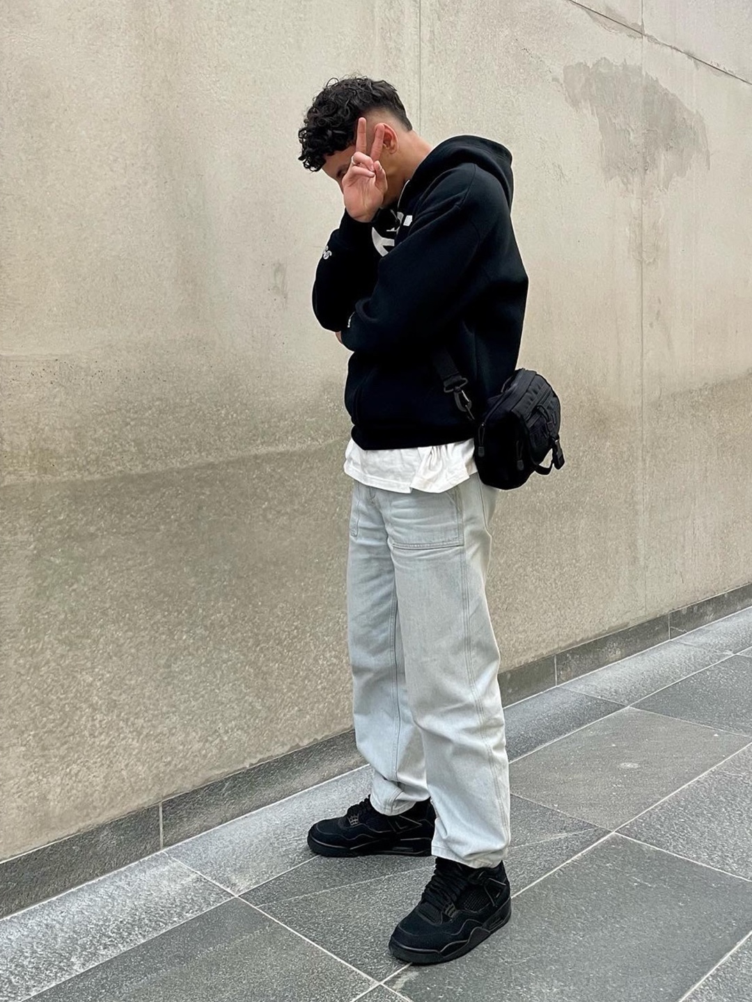 Stussy Basic Stussy Zip Hoodie Black 2023, Supreme Box Logo Hooded Sweatshirt Black - 23FW 착용 스타일 - 3