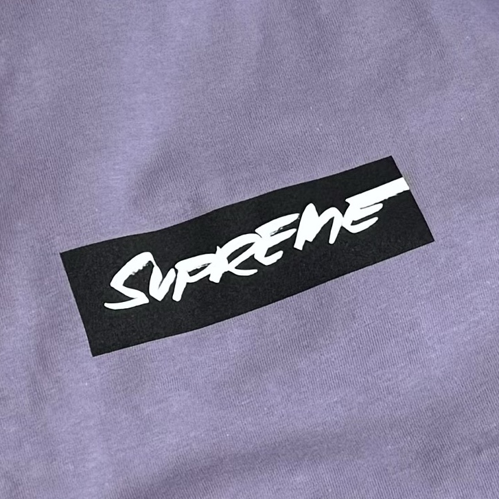 Supreme Futura Box Logo T-Shirt Dusty Purple - 24SS 착용 스타일