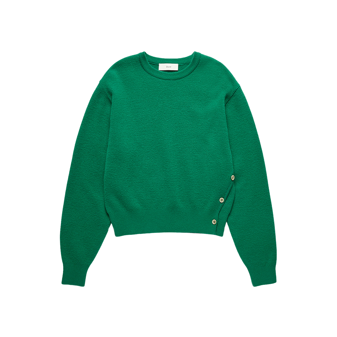 Dunst Buttoned Crewneck Sweater Green 상세 이미지 1