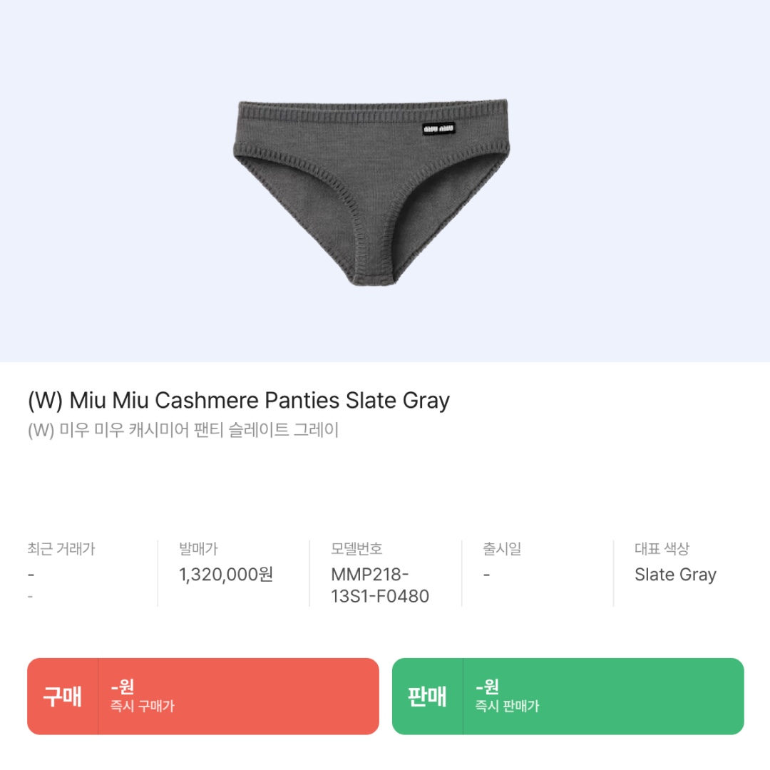 (W) Homme Girls Original Boxer Shorts Blue, (W) Miu Miu Cashmere Panties Slate Gray 착용 스타일 - 6