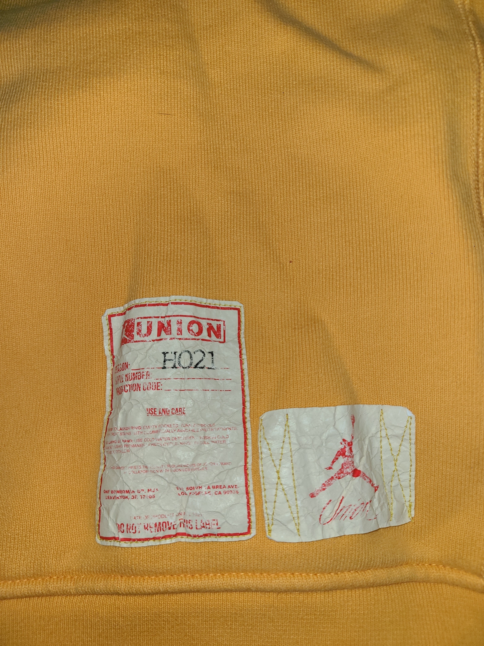 Jordan x Union Fleece Hoodie Sport Gold - Asia, Jordan x Union Fleece Hoodie Sport Gold - US/EU 착용 스타일 - 4