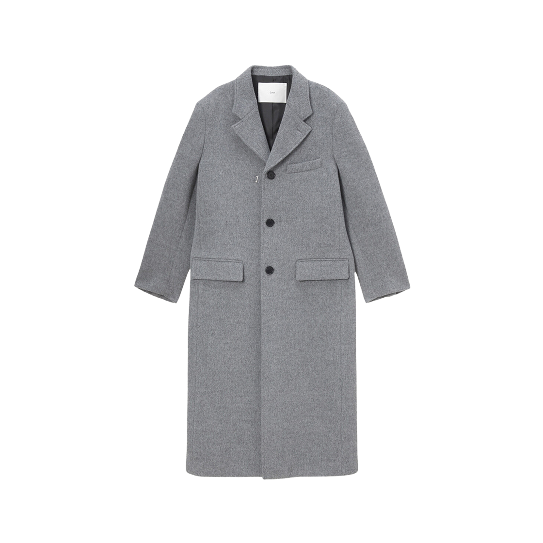 TAILORED DOUBLE BREASTED WOOL COAT - MELANGE GREY