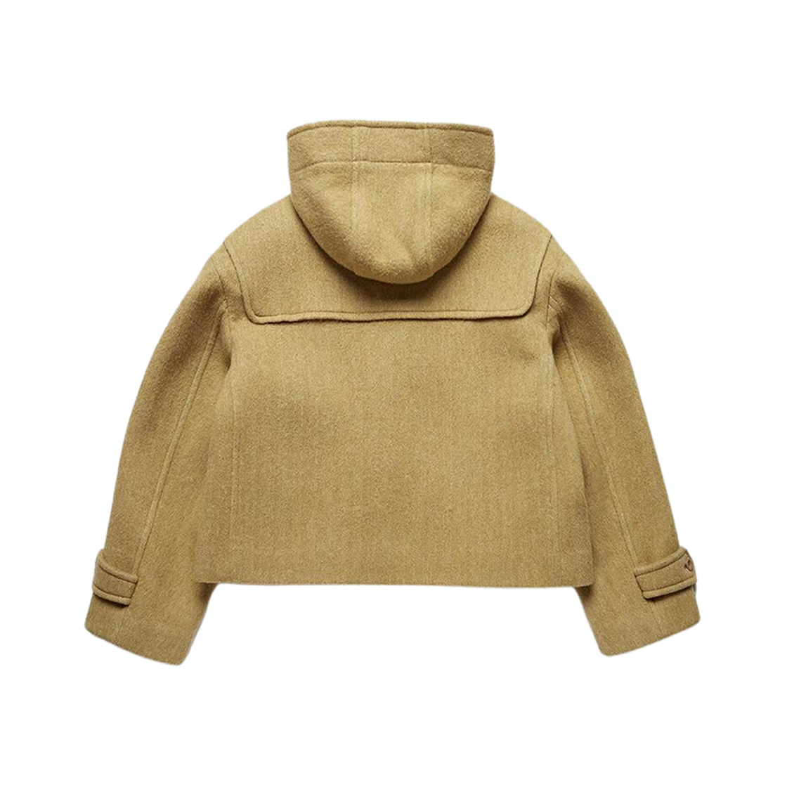 (W) Dunst Cropped Duffle Coat Yellow Beige Herringbone 상세 이미지 2