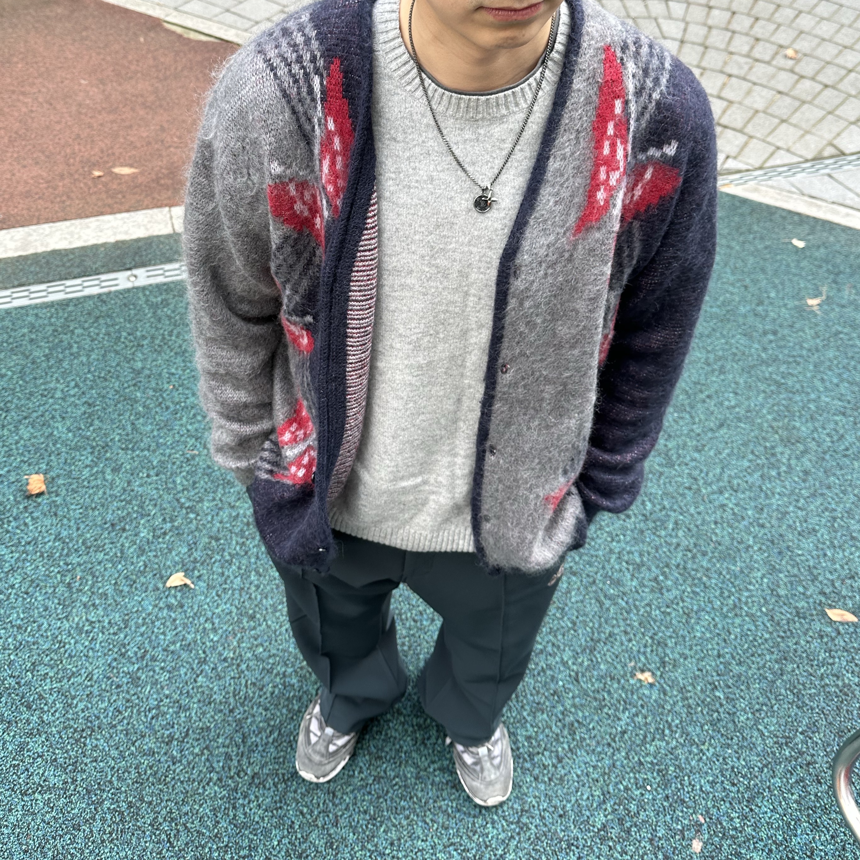 Needles x Freak's Store Mohair Papillon Cardigan Navy 착용 스타일