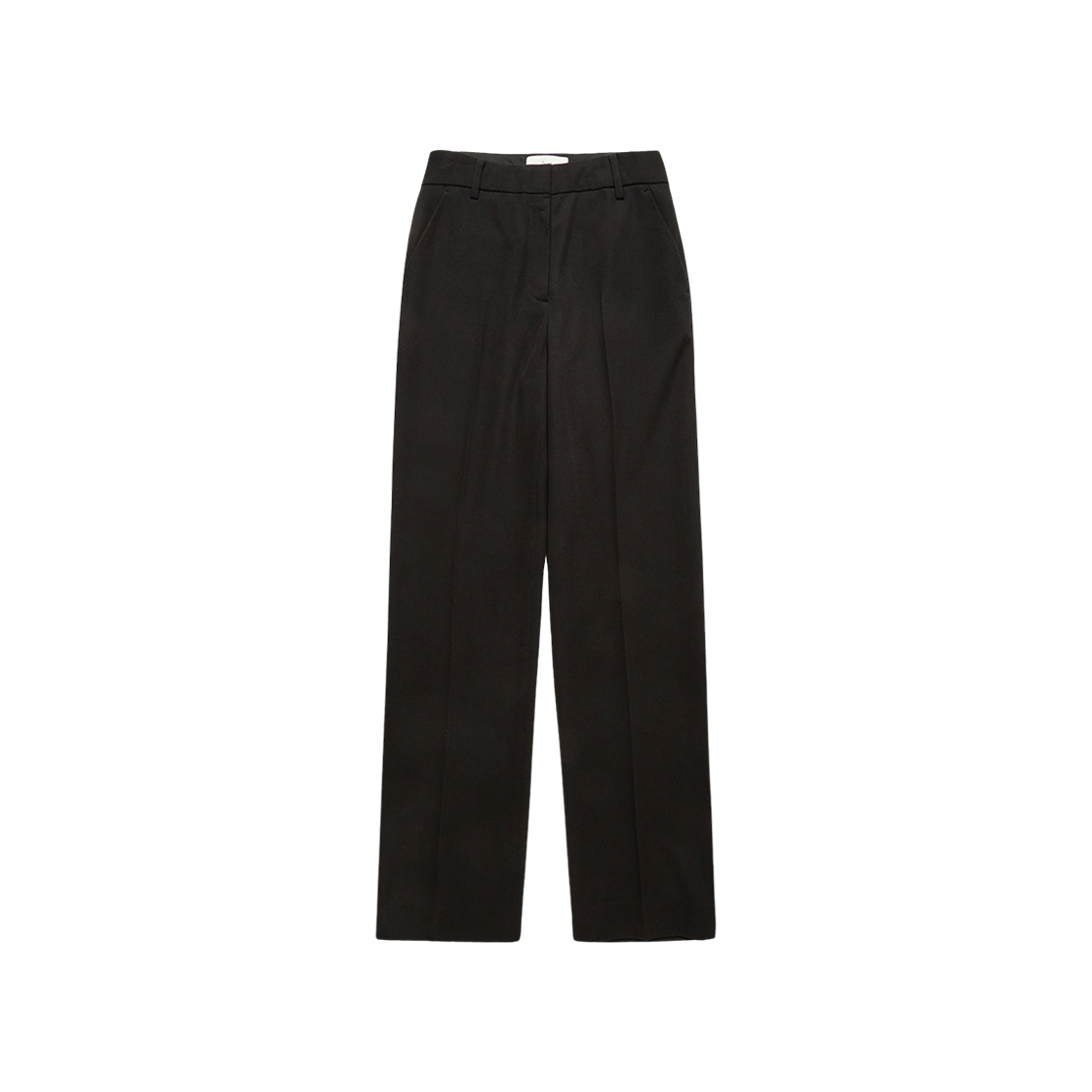 (W) Dunst Semi-Wide Straight Slacks Black 상세 이미지 1