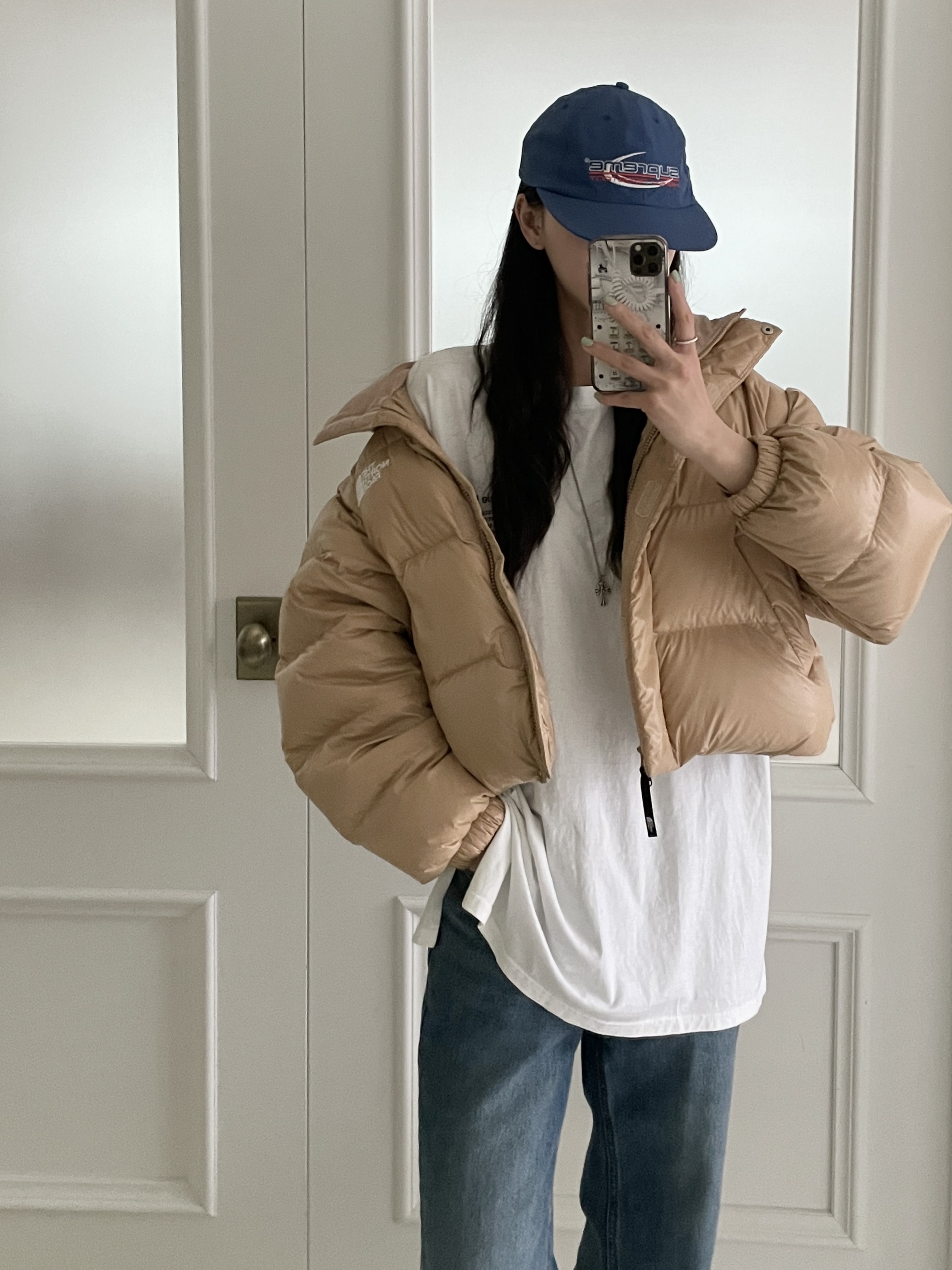 Supreme Resistant 6-Panel Blue - 23FW, (W) The North Face White Label Glossy Detachable Down Jacket Gold Beige 착용 스타일 - 1