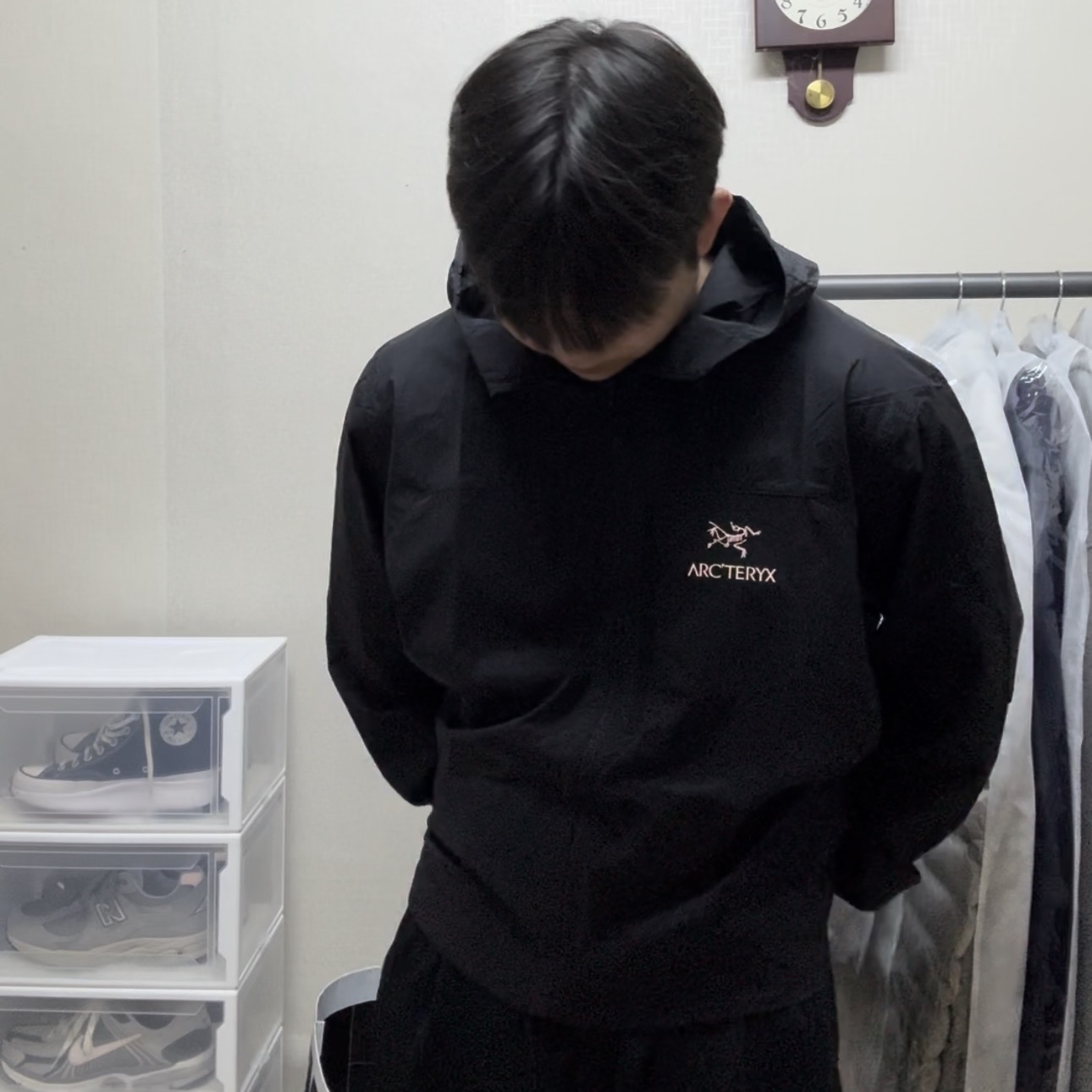 Arc'teryx Squamish Hoody Black 착용 스타일