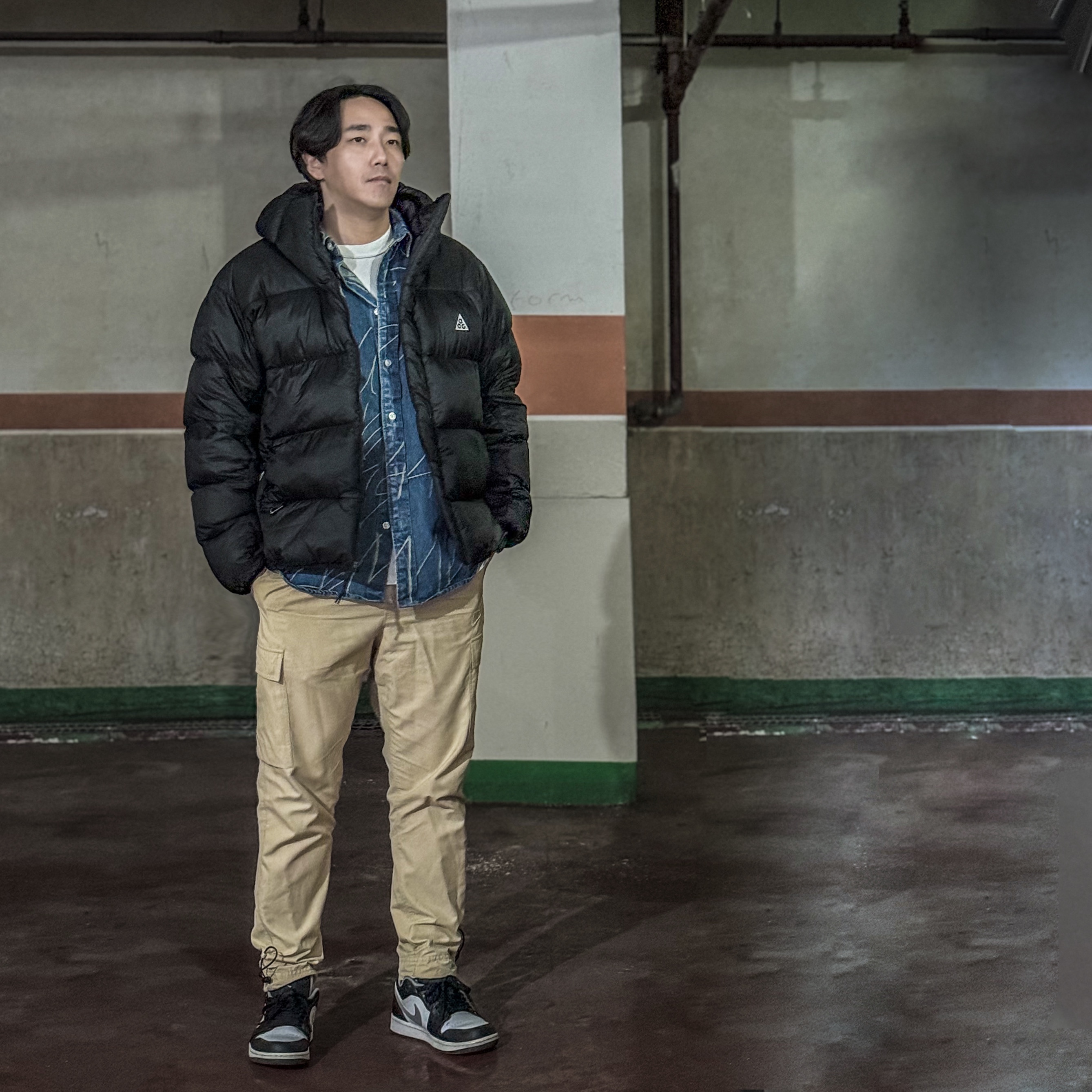 Nike ACG Therma-Fit ADV Lunar Lake Puffer Jacket Black - Asia, Supreme Handwriting Jacquard Denim Shirt Washed Indigo - 23FW 착용 스타일