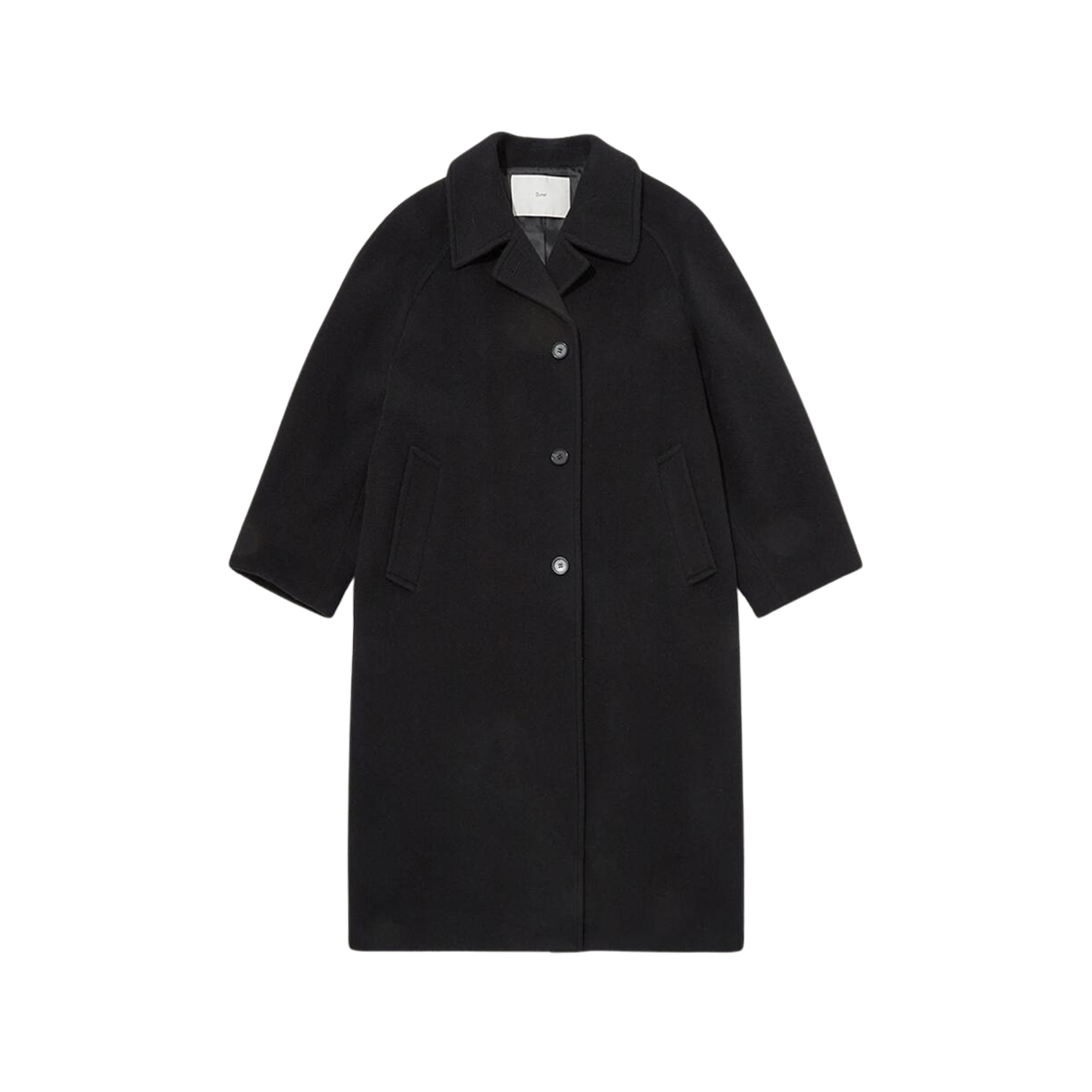 (W) Dunst Round Shape Cashmere Mac Coat Black 상세 이미지 1