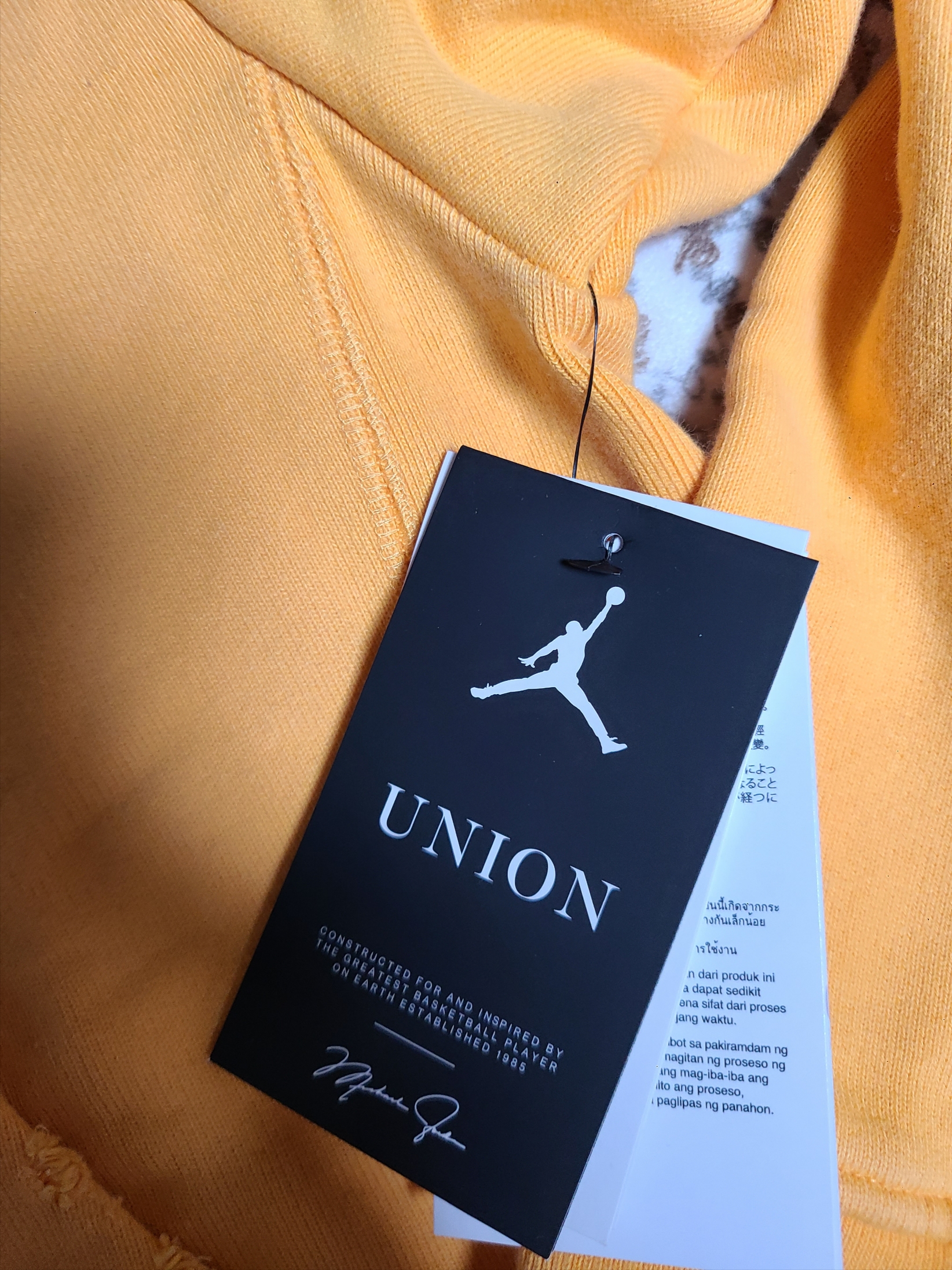 Jordan x Union Fleece Hoodie Sport Gold - Asia, Jordan x Union Fleece Hoodie Sport Gold - US/EU 착용 스타일 - 3