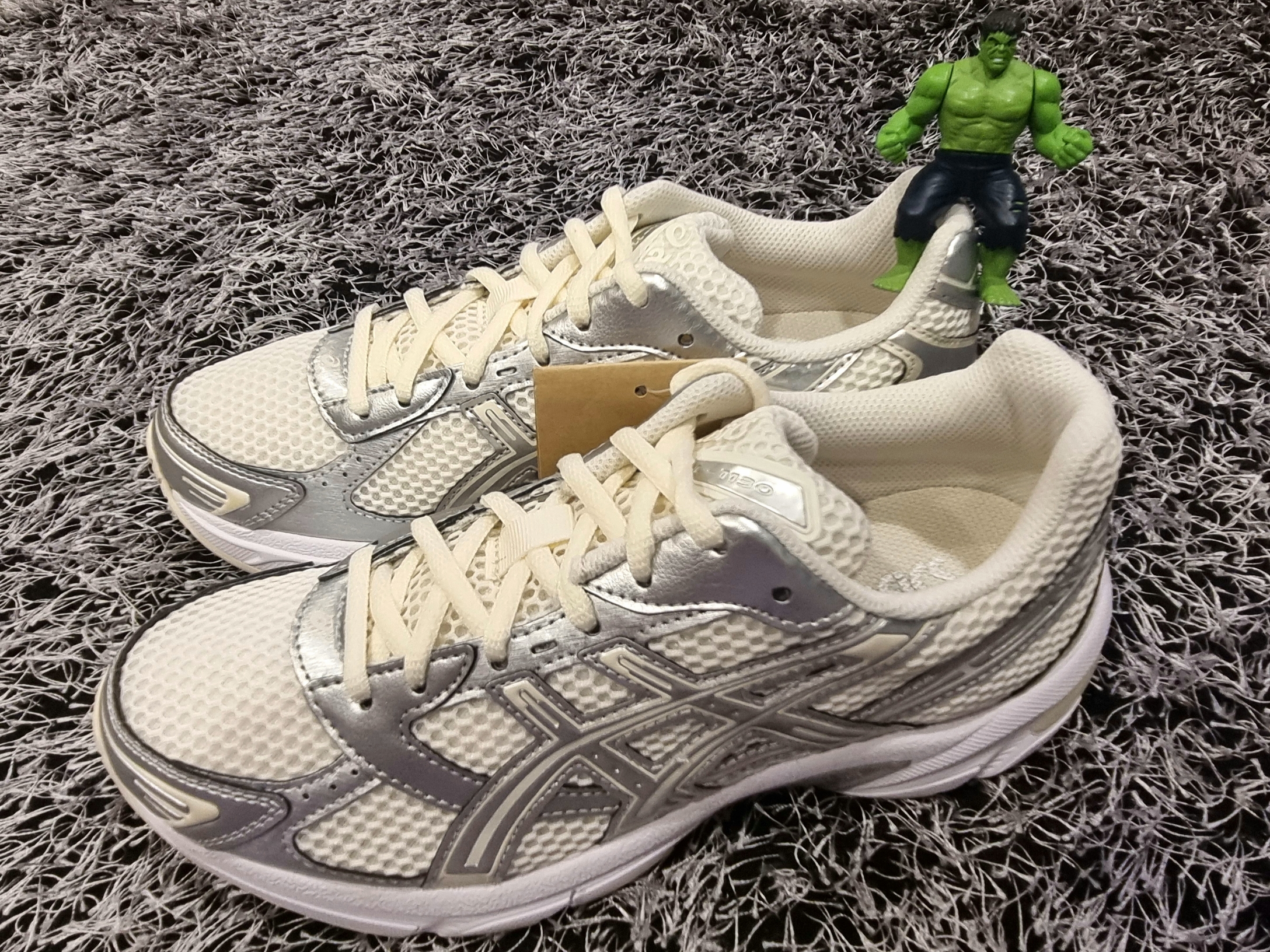 (W) Asics Gel-1130 Cream Pure Silver 착용 스타일 - 1