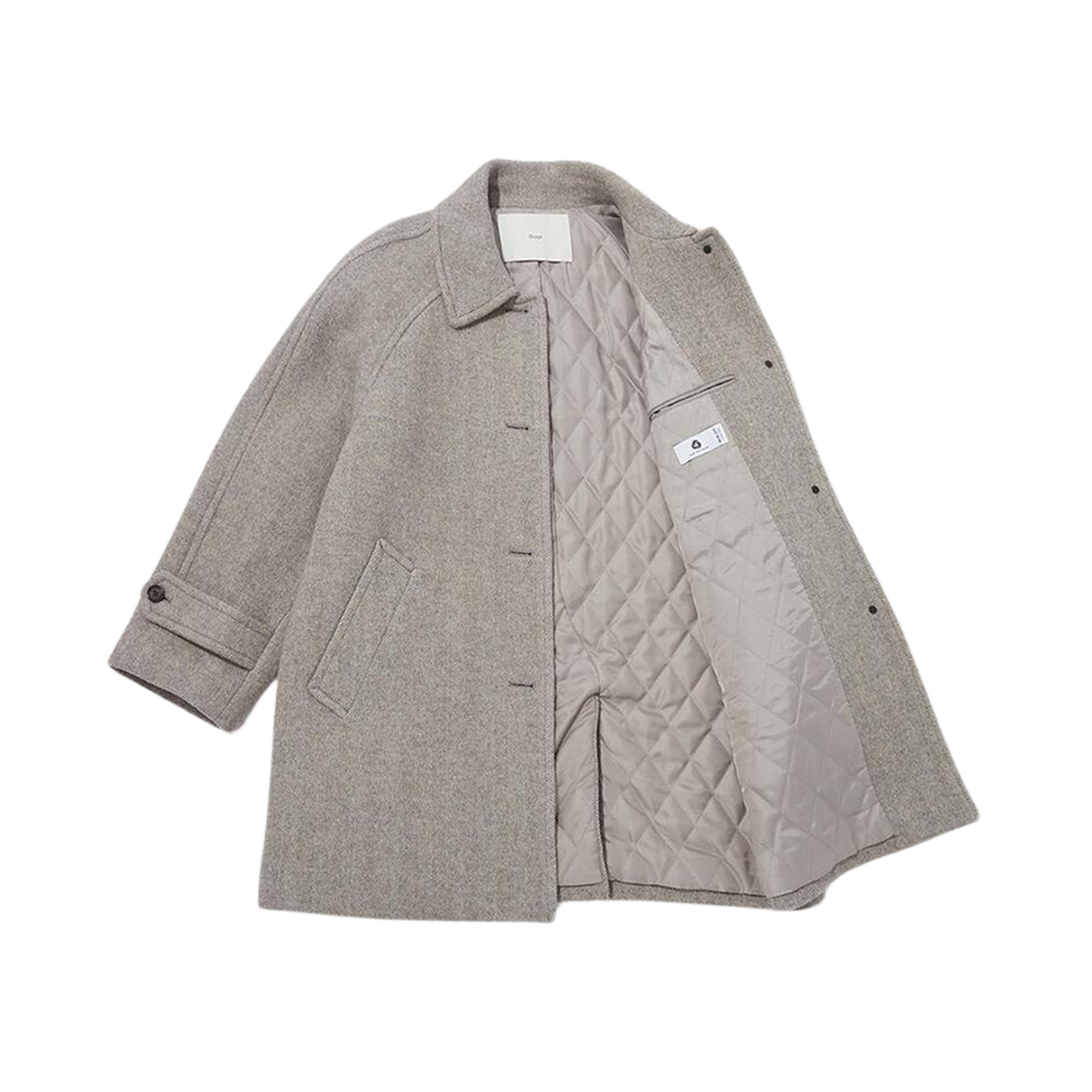 (W) Dunst Herringbone Half Mac Coat Light Grey Herringbone 상세 이미지 2