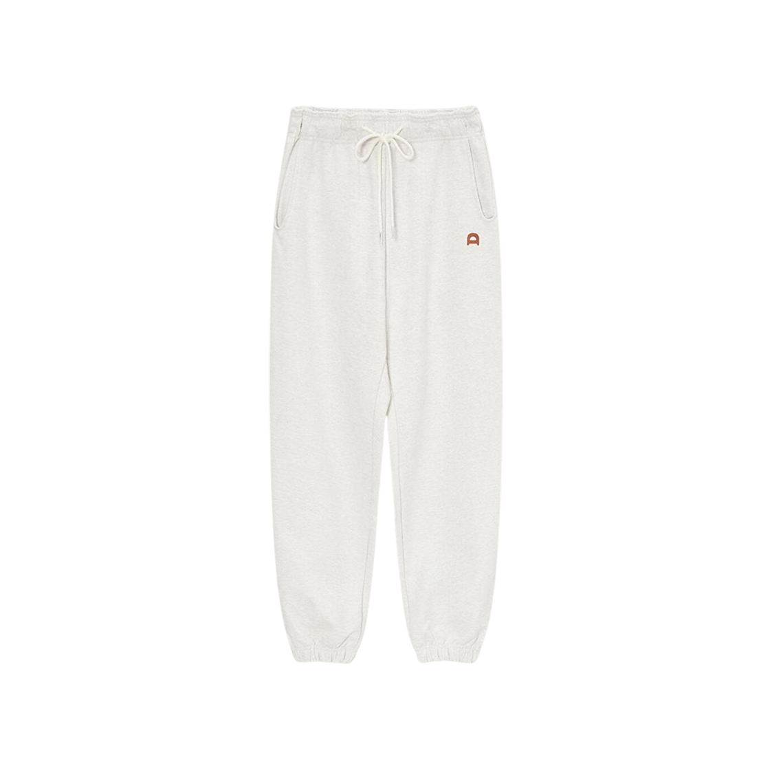 Dunst Leather Logo Sweatpants Oatmeal Melange 상세 이미지 1